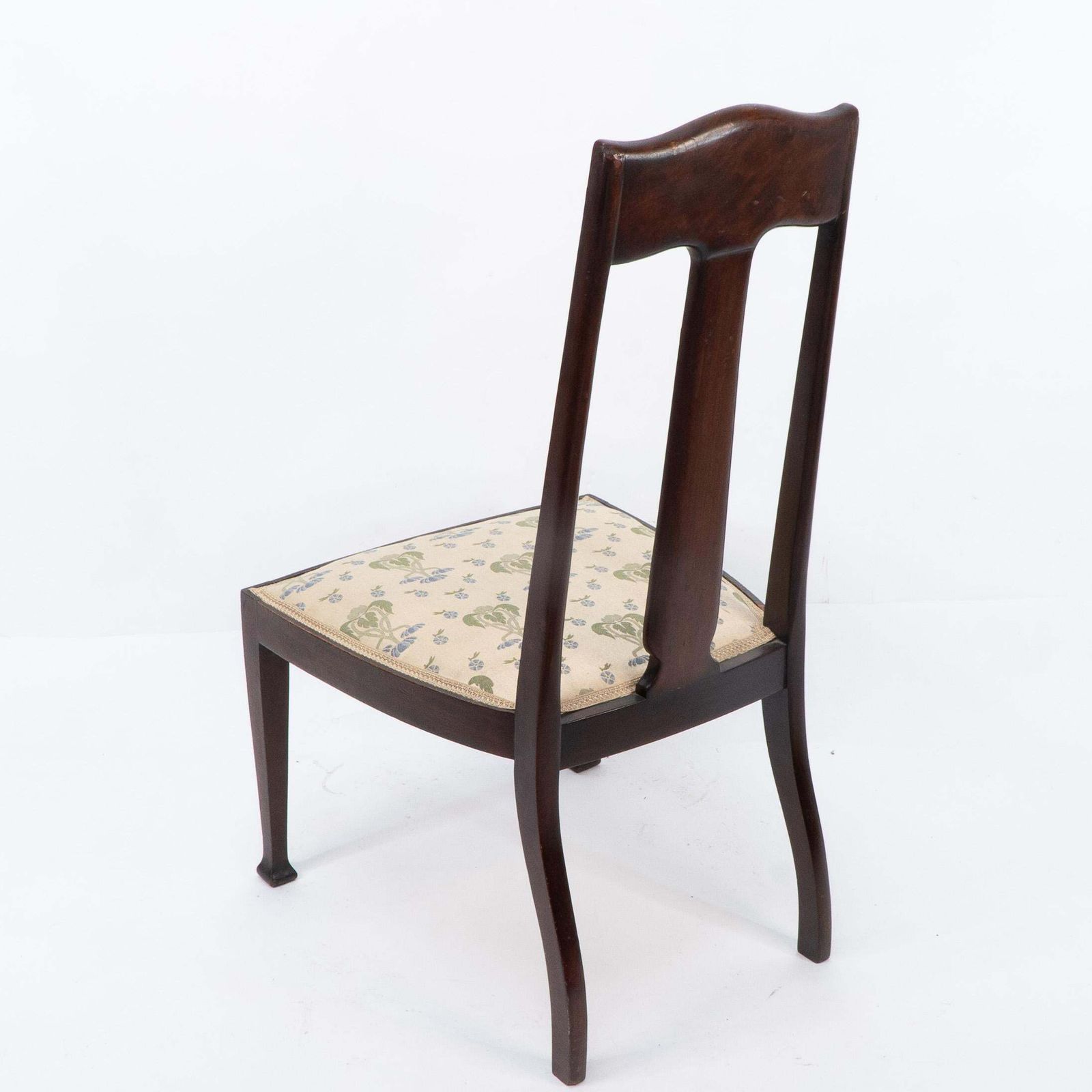 photo vinterior Jas Shoolbred. Arts & Crafts Mahogany Rosewood Chair With Stylized Floral Inlay