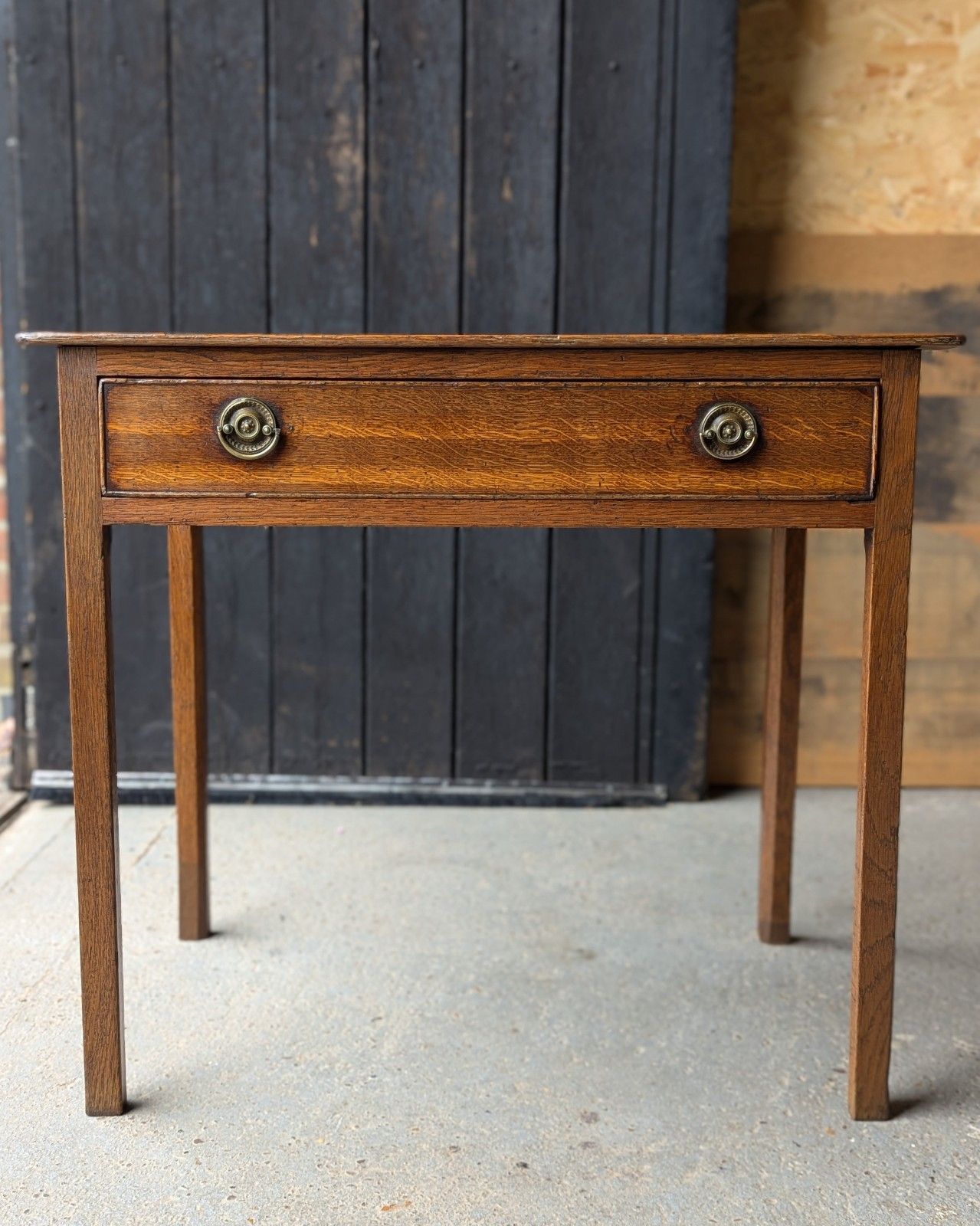 Antique Side Table (Delivery Available) Georgian Country Oak & Elm photo furniture