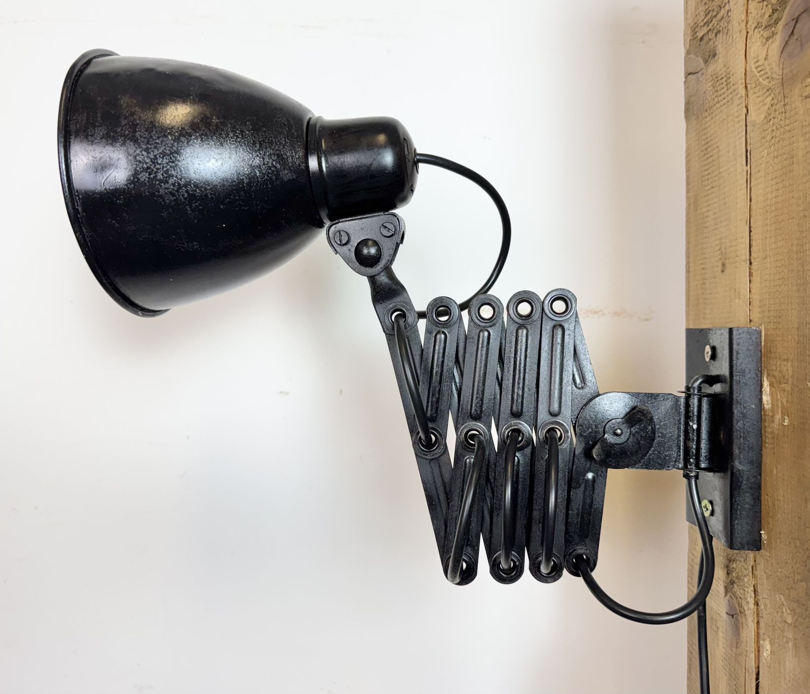 photo buy Industrial Black Scissor Wall Lamp, 1950s