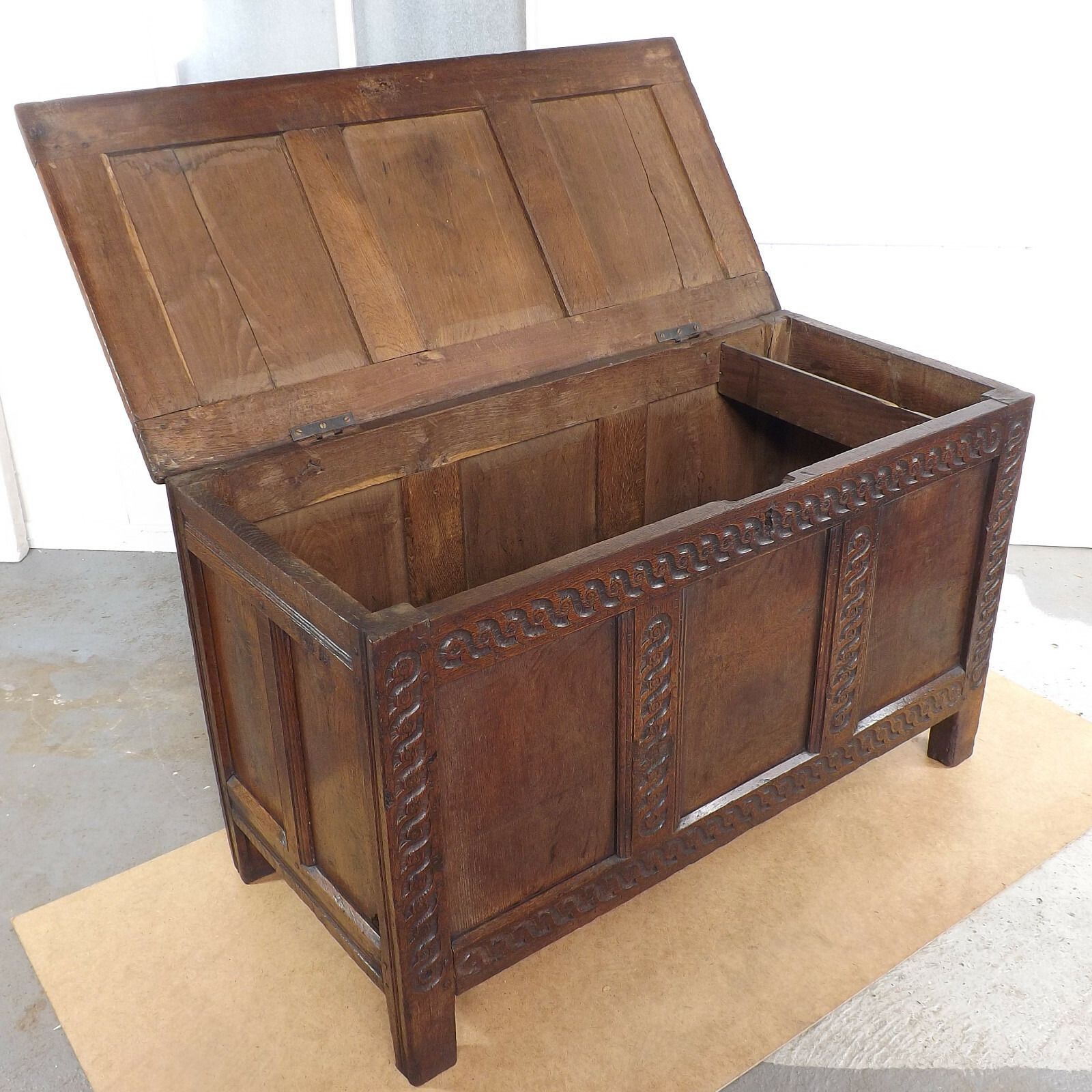 Oak Coffer (Delivery Available) 17thc Antique photo furniture