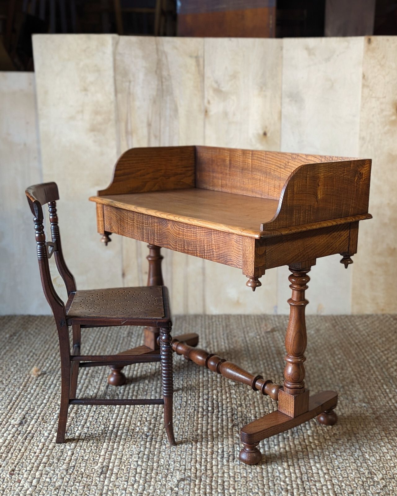 photo for sale Antique Gothic Washstand (Delivery Available) Oak C1880 Desk Table
