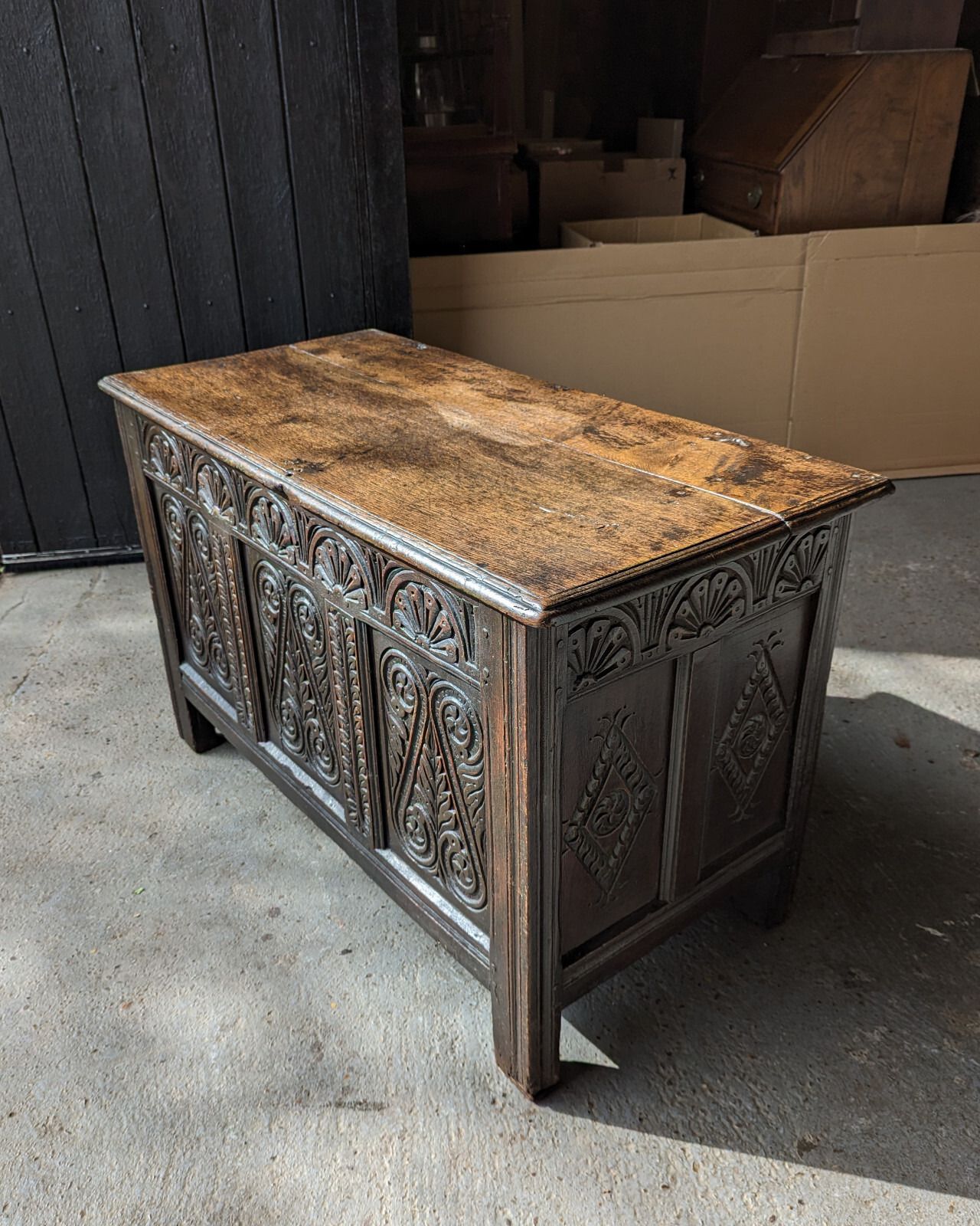 photo buy Antique Oak Coffer / Chest (Delivery Available) Mid 17thc