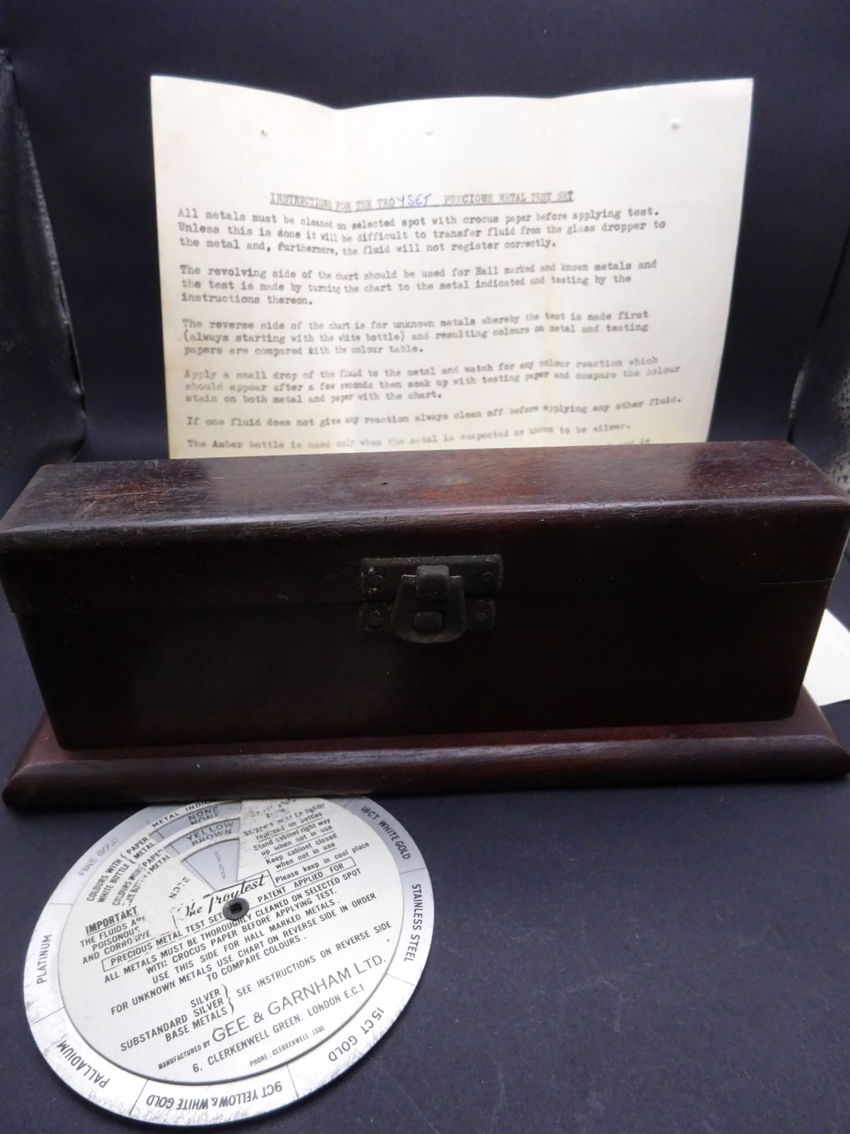 photo furniture Antique Troytest (Precious Metal) Kit Rare Find
