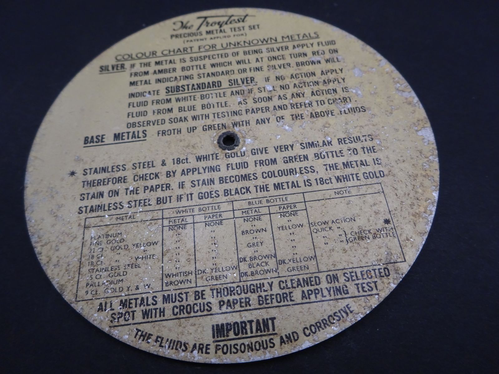 photo vinterior Antique Troytest (Precious Metal) Kit Rare Find