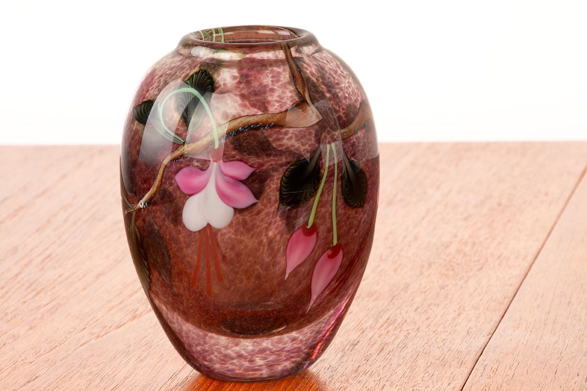 Art Nouveau Style Blown Glass Vase By Ed Aleksander For Orient & Flume 1975. photo Home Decor