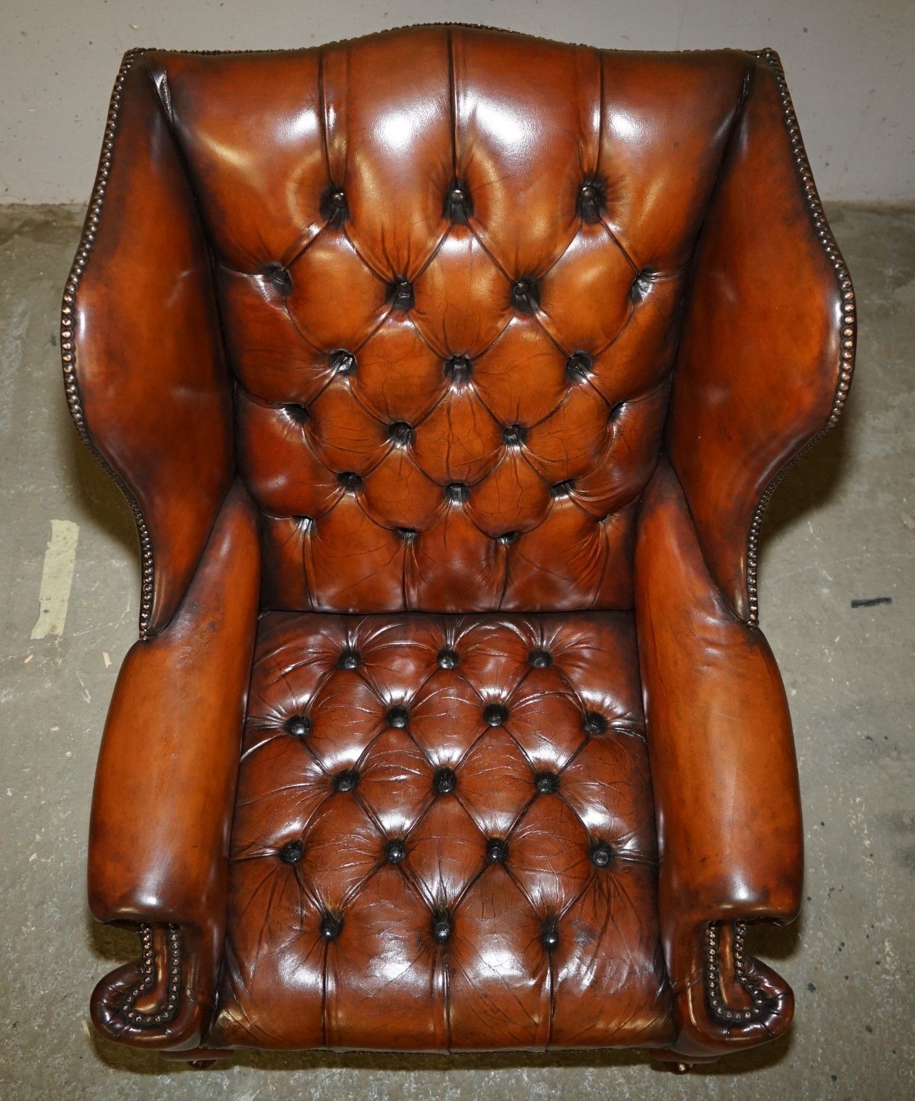 Pair Of Fully Restored William Morris Arm Chesterfield Tufted Wingback Armchairs photo buy