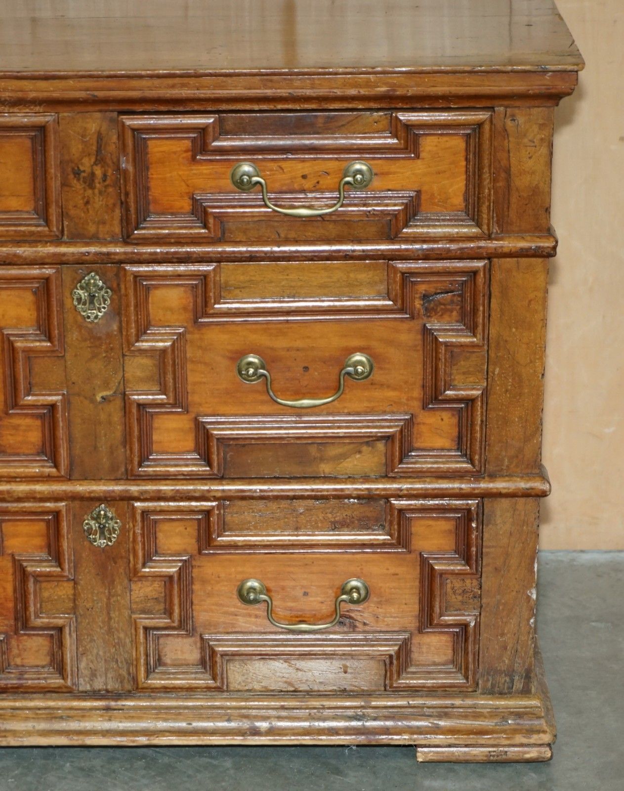 Antique 17th Century English Oak Medium Sized Chest Of Two Over Two Drawers photo 2350.0