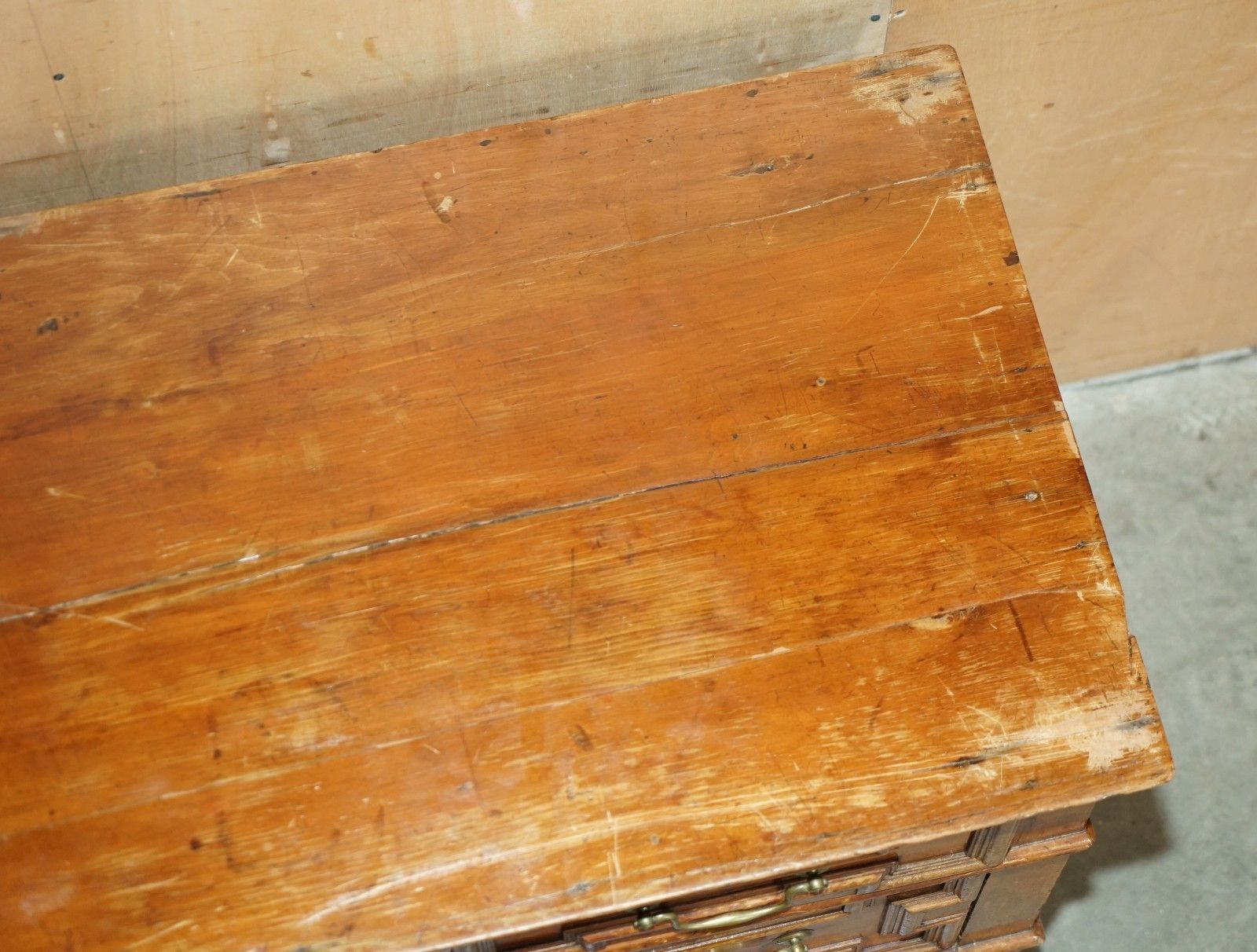 photo buy Antique 17th Century English Oak Medium Sized Chest Of Two Over Two Drawers