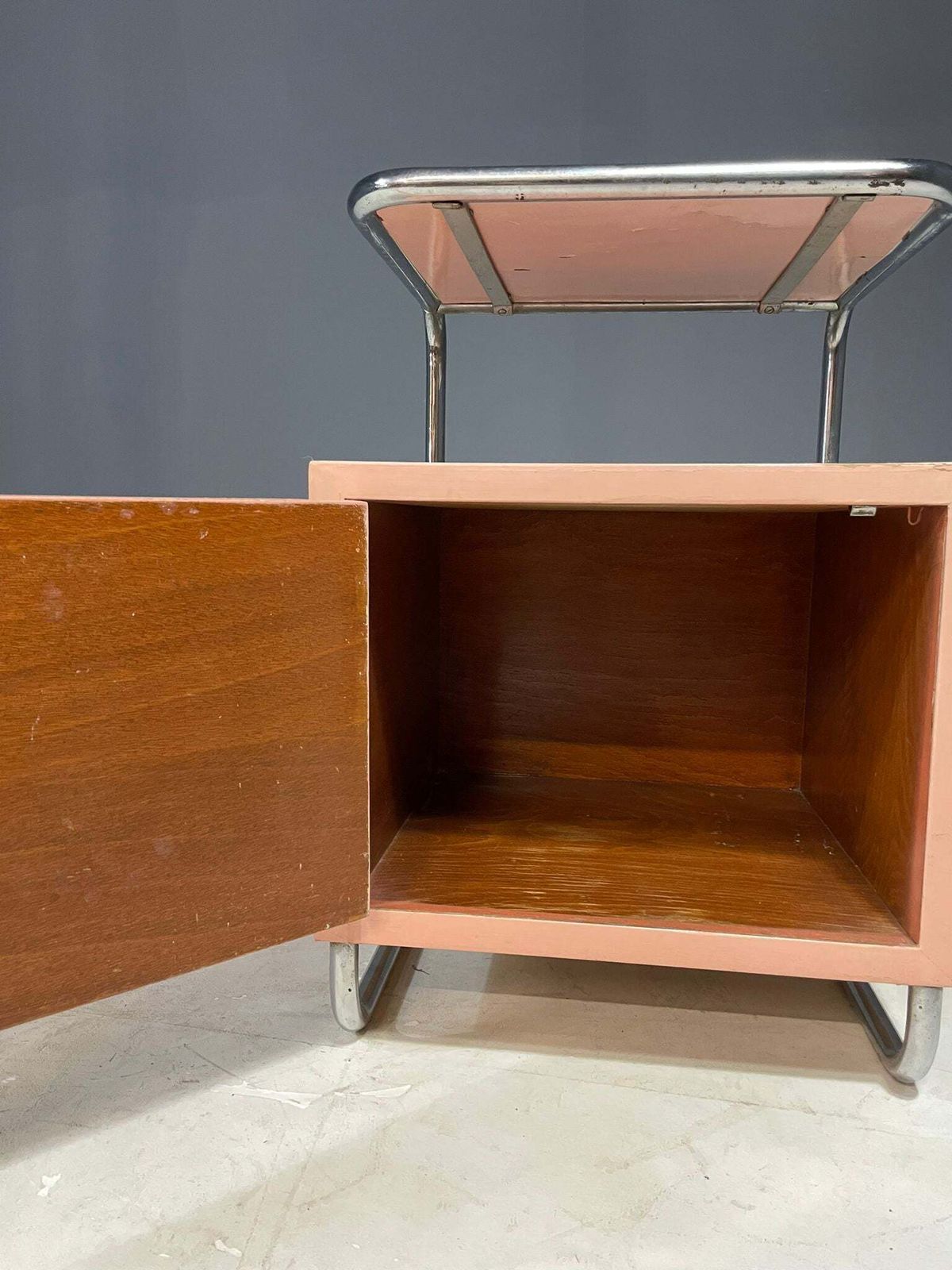 Kovona Bauhaus Style Bedside Table, 1950s, Czechoslovakia photo for sale