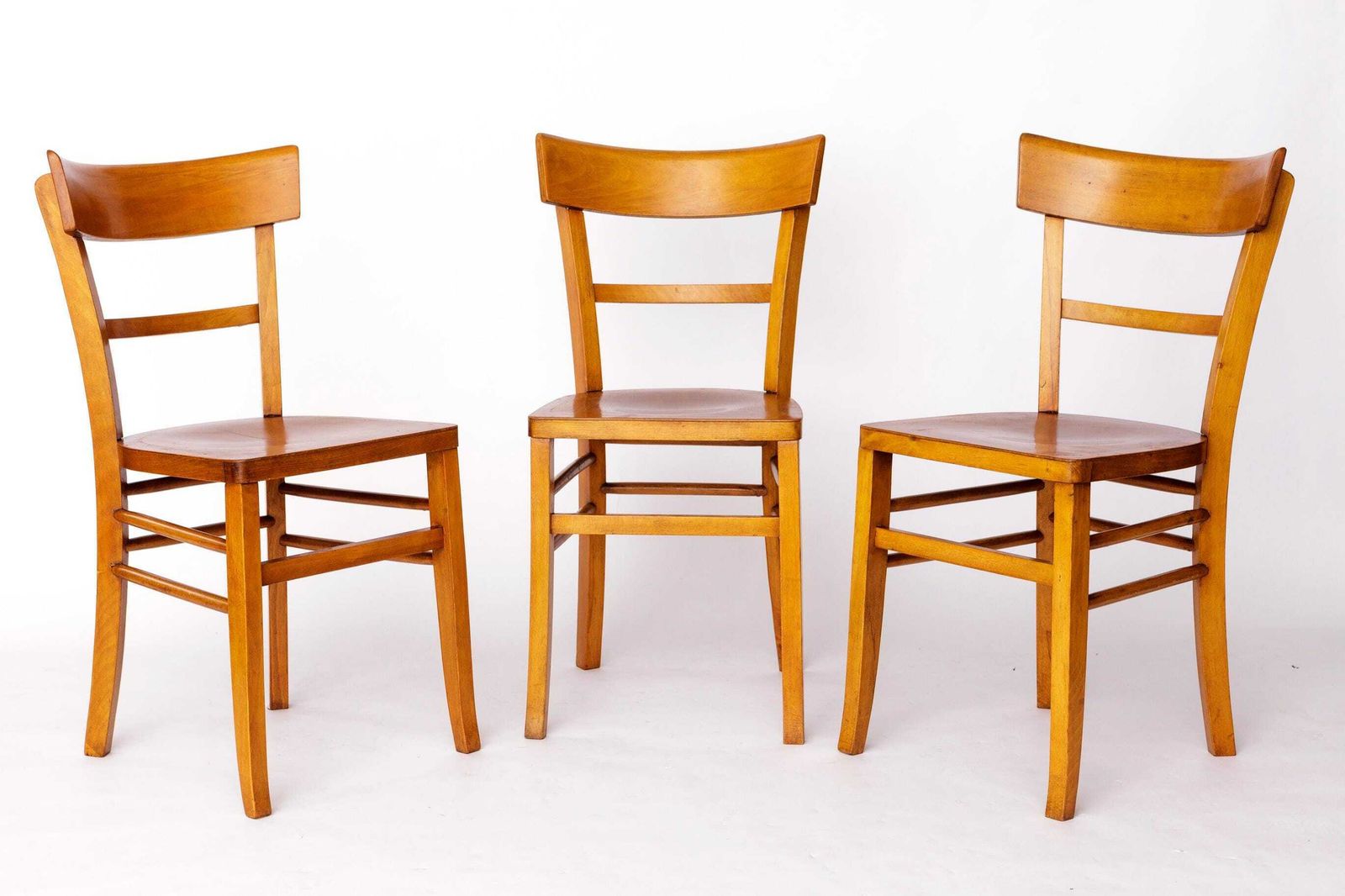 photo furniture Set Of 3 Vintage Frankfurter Chairs, 1970s Mid Century Beech Dining Chairs, German Design