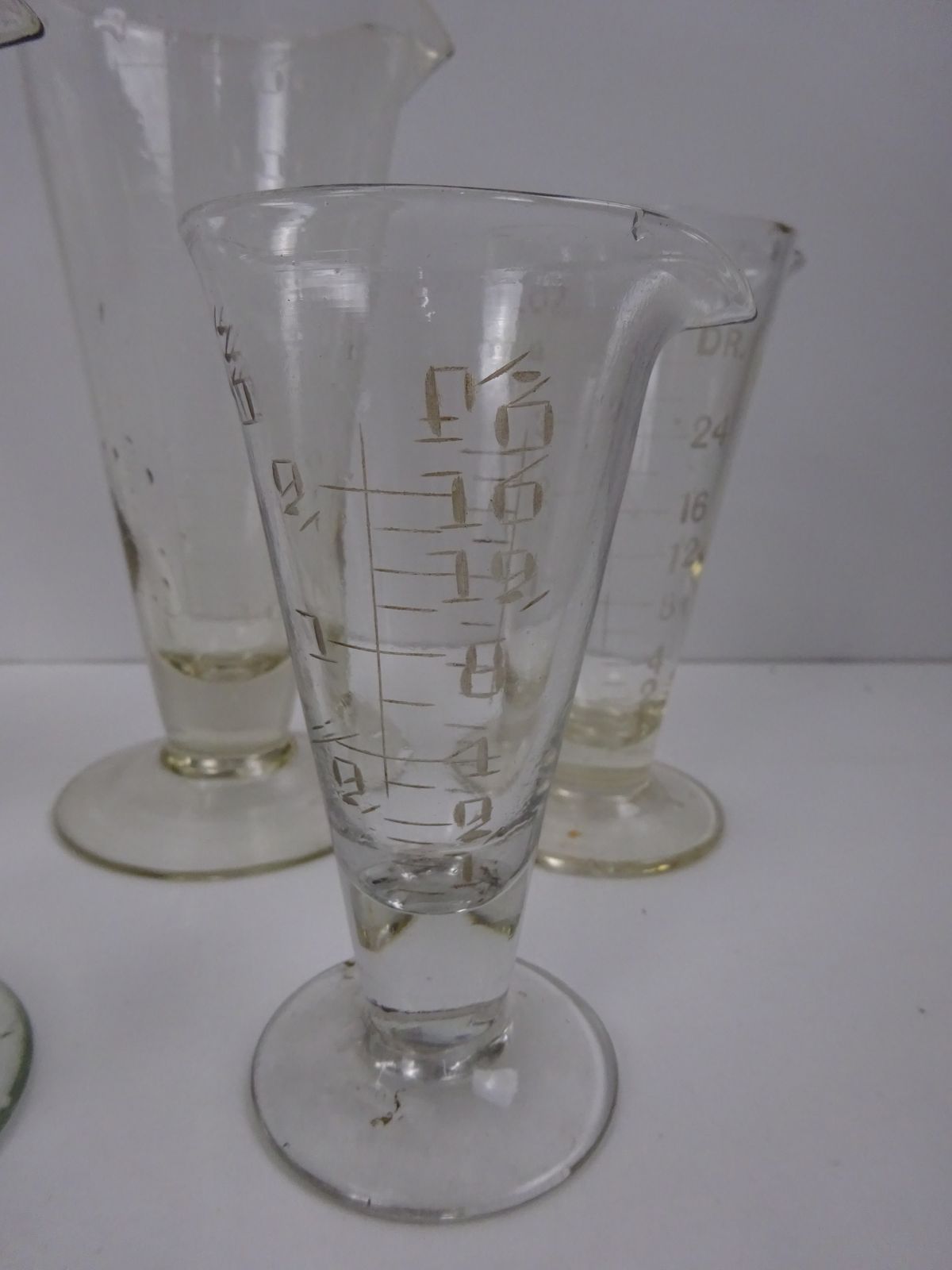 8 Early 1900s Chemist Measuring Glasses & 2 Stirrers photo Home Decor