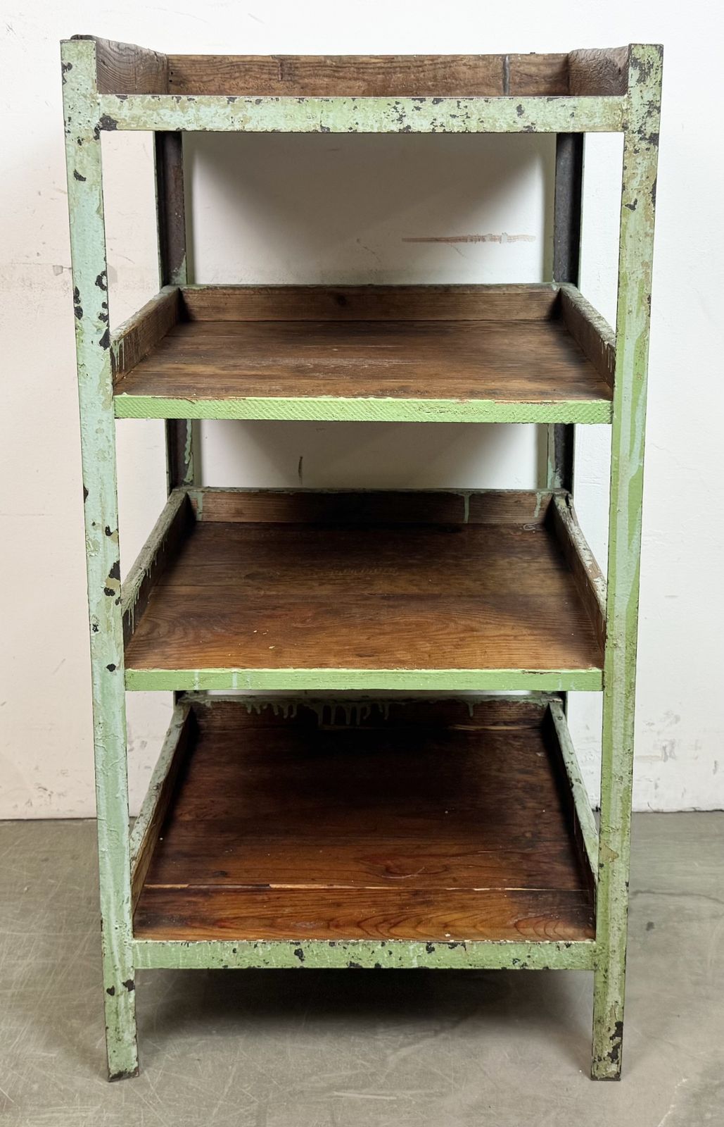 photo vintage Green Industrial Shelf, 1960s, Iron