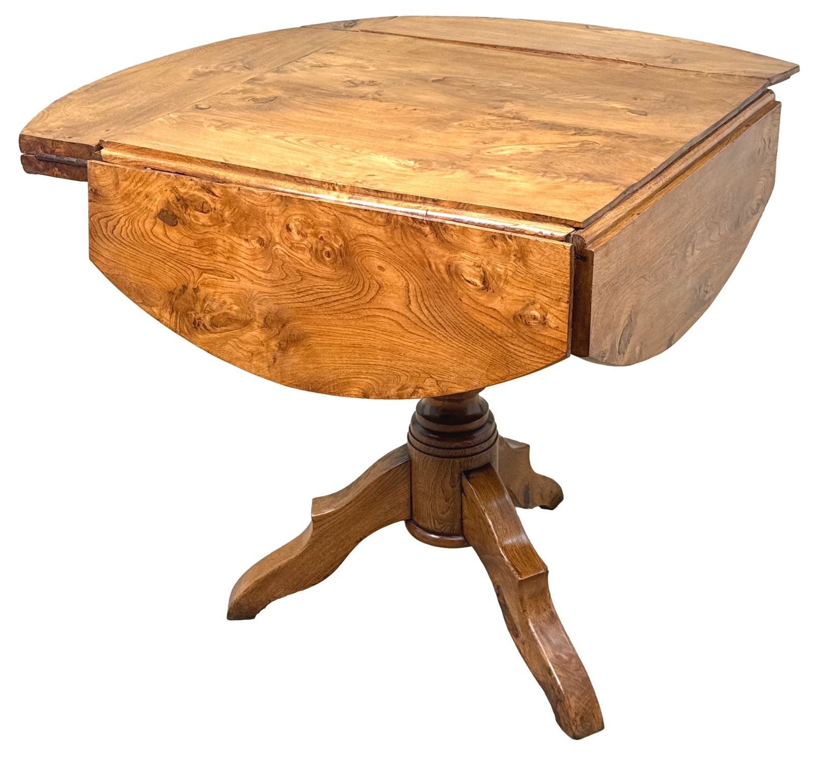 Rare 19th Century French Provincial Elm Dropleaf Centre Table (France, Circa 1850) photo buy