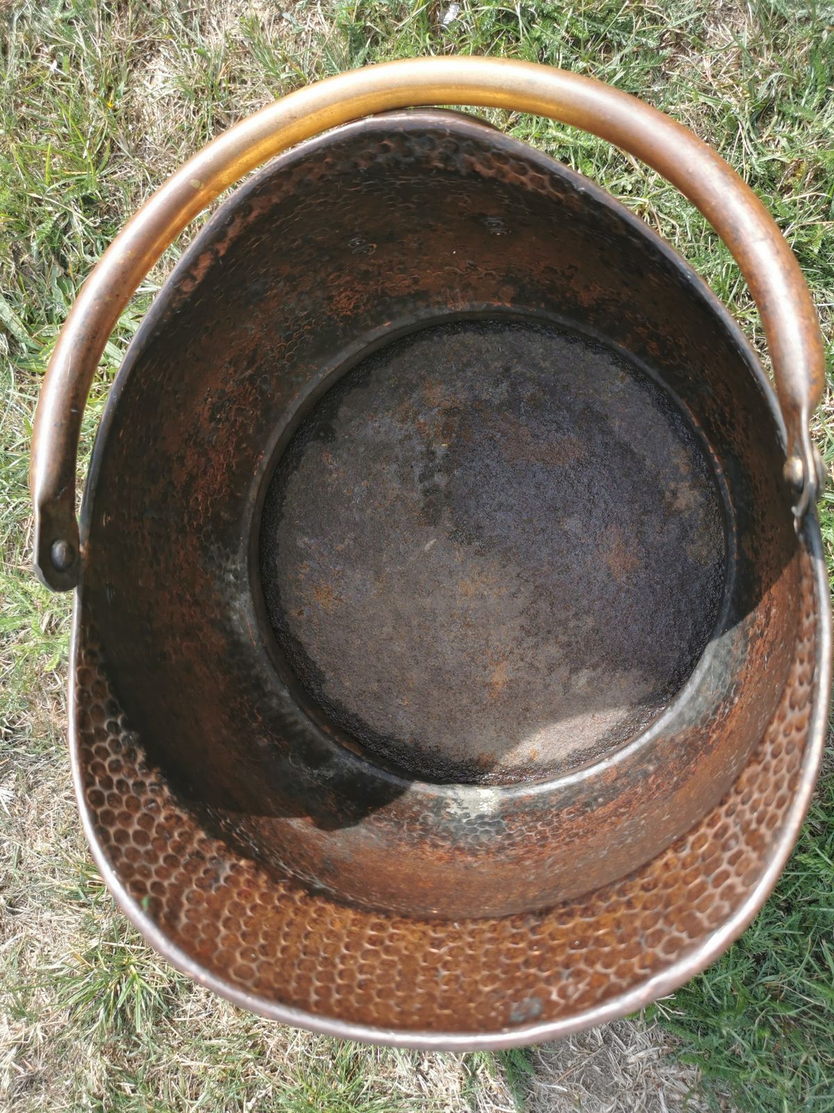 photo buy Victorian Brass Coal Scuttle   1850s Hand Hammered   Original Patina