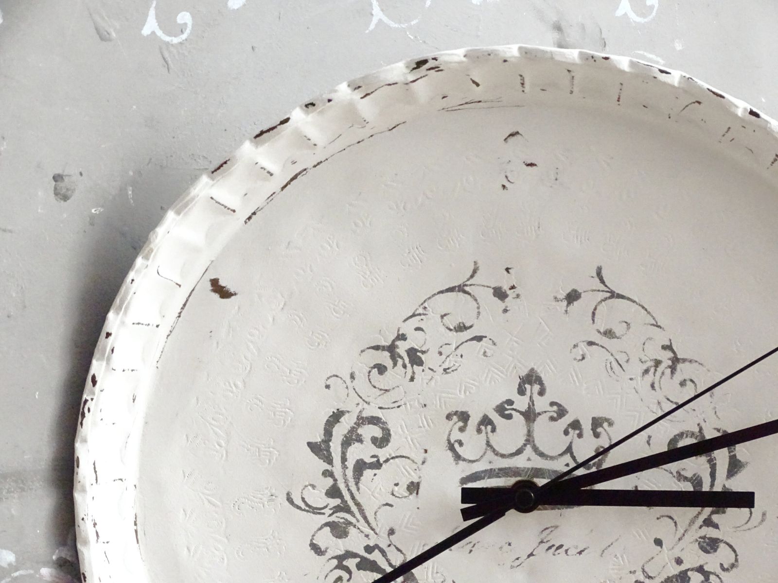Horloge murale ronde en métal blanc, décoration murale Shabby Chic photo furniture