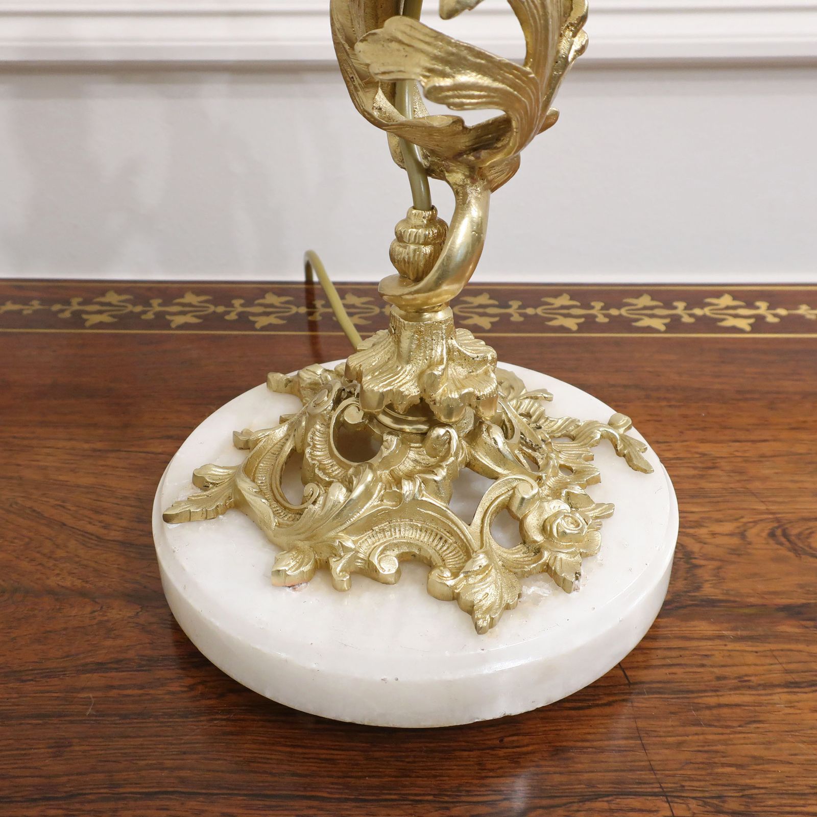 French Rococo Style Gilt Bronze Table Lamp photo Lighting