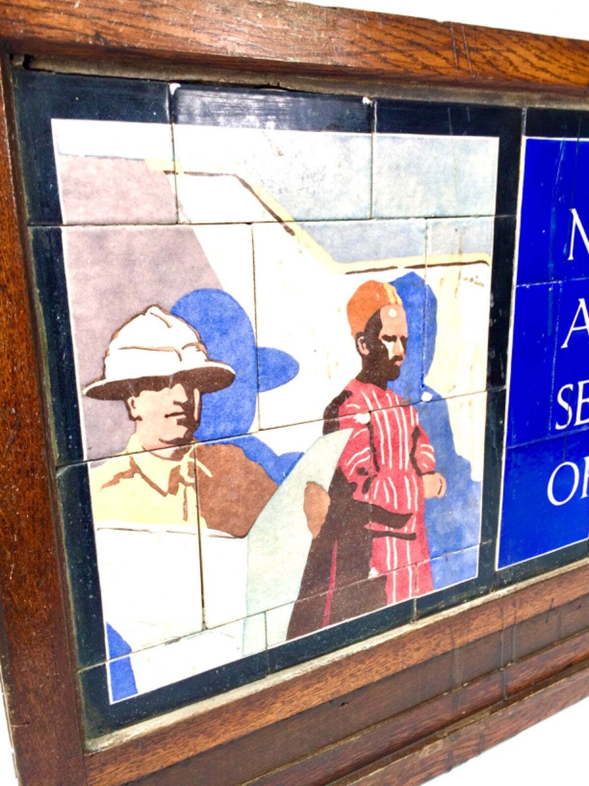 photo for sale Antique Advertising W. H. Smith Stationery Shop Large Framed Tile Sign C.1920