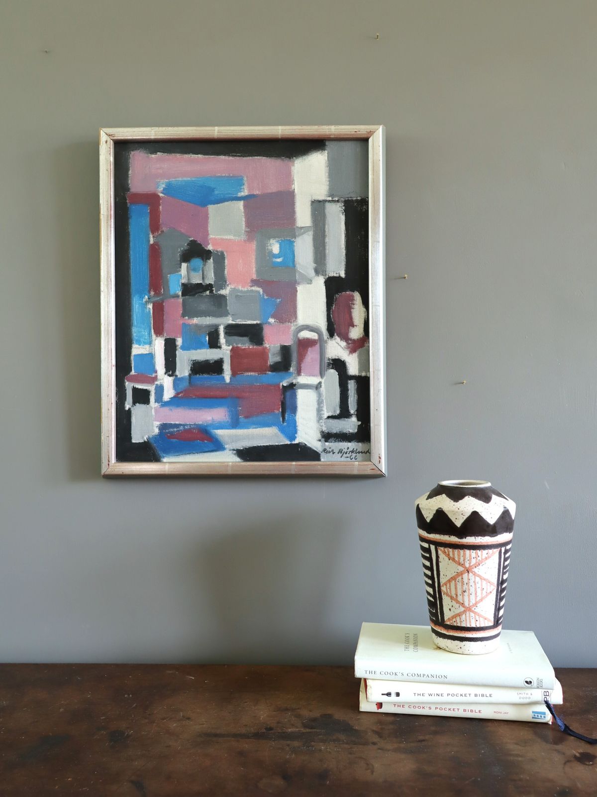 Cubist Interior With Chair Oil Painting photo furniture