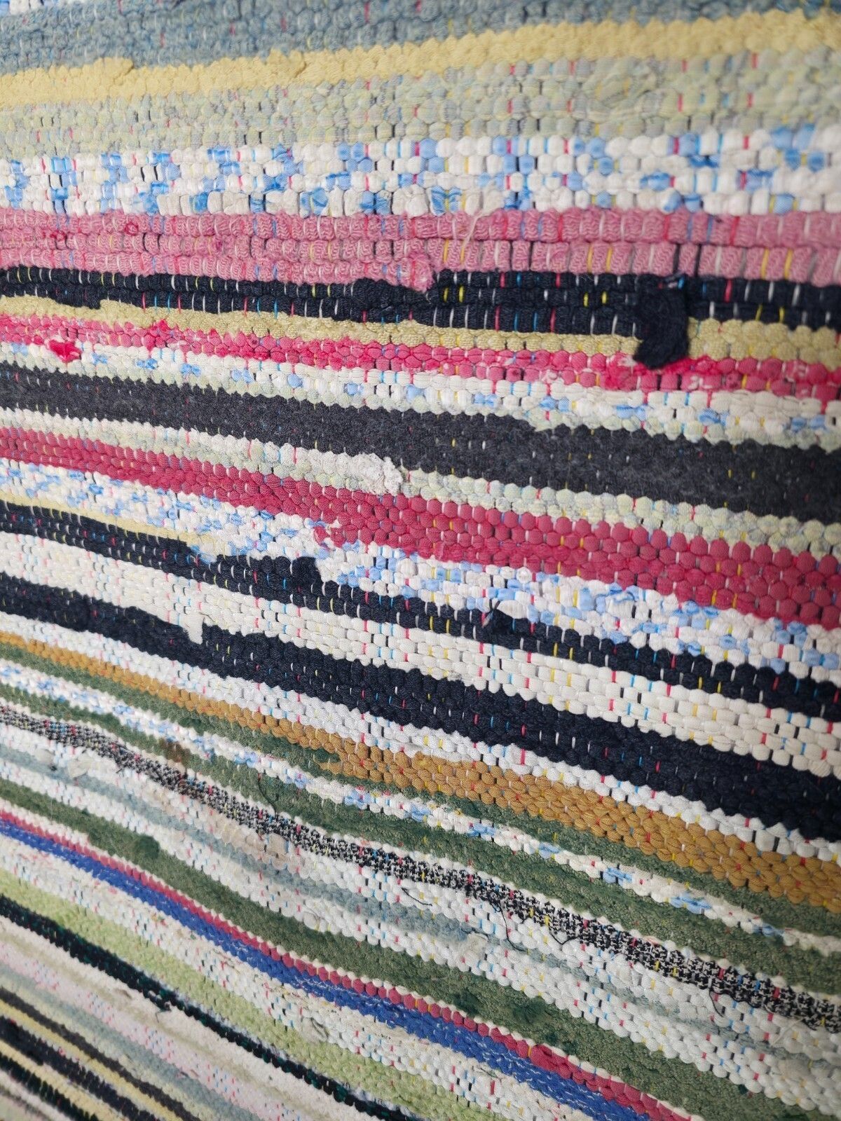 Vintage 4.5m 1950's Swedish Scandinavian Hand Woven Rag Rug Carpet Runner Yoga photo 175.0