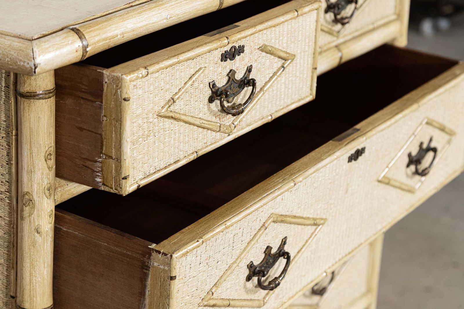 19thc English Painted Bamboo Chest Drawers photo buy