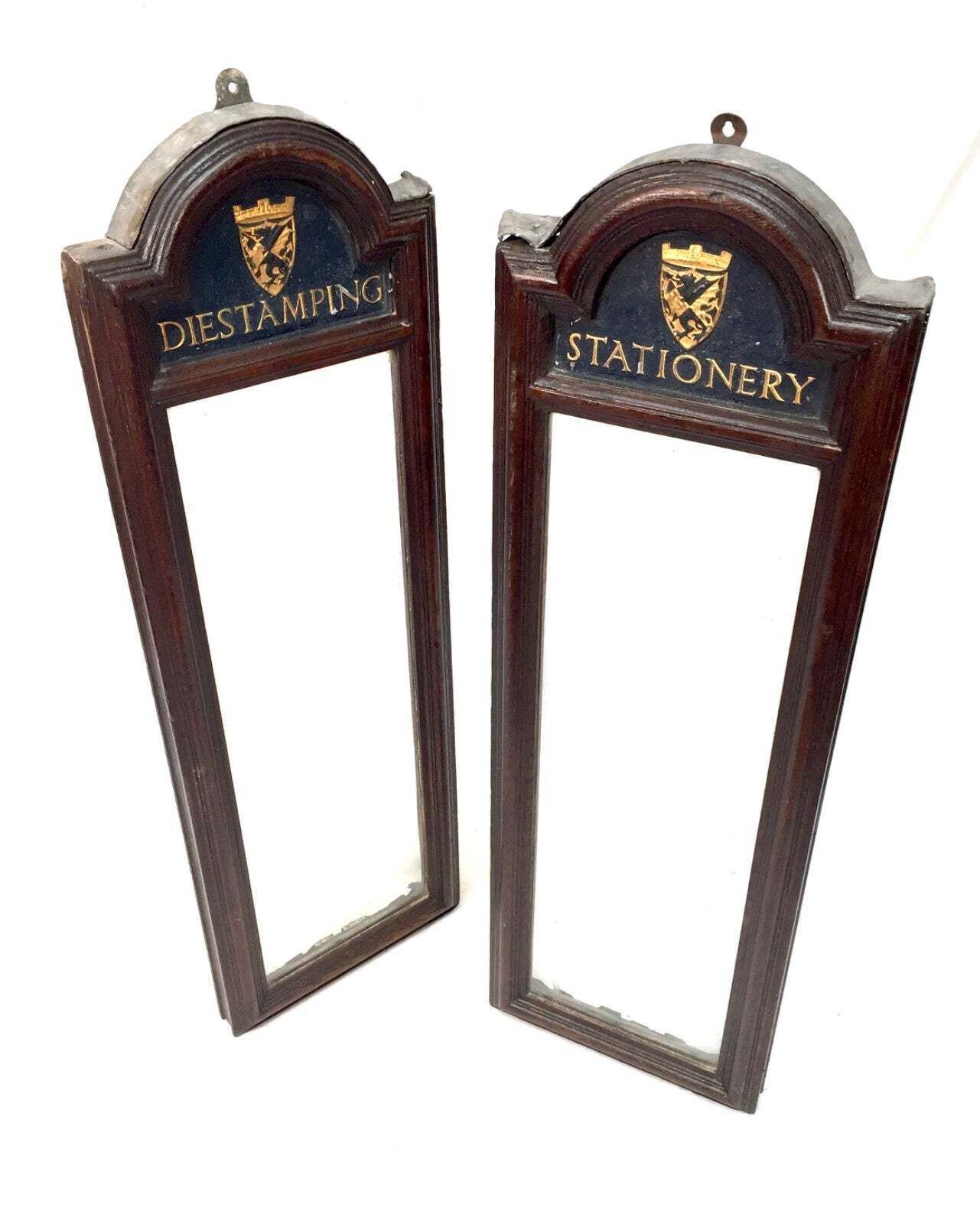 photo furniture Antique Advertising Pair Of Oak Framed W H Smiths Wallhanging Frames Signs C1930