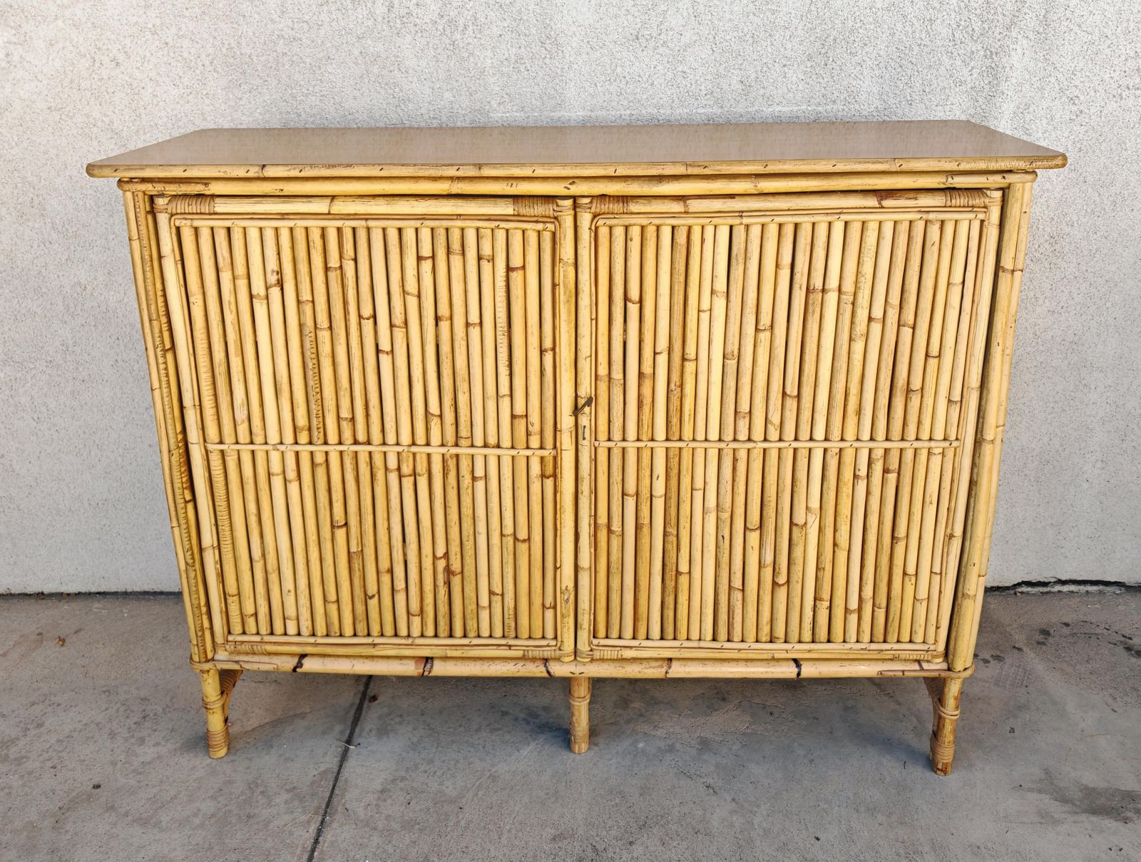 3062.0 Mid Century Modern Dry Bar Done In Bamboo, Design Attr. To Tito Agnoli photo