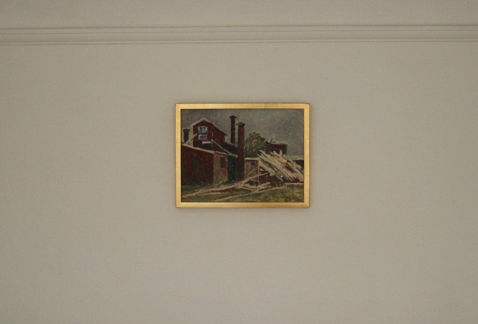 Original Mid Century Swedish Oil On Panel “House In The Country” By Axel Sjögren (1903–1985) – Vintage & Framed 30 X 38 Cm (11.8" X 15") photo buy