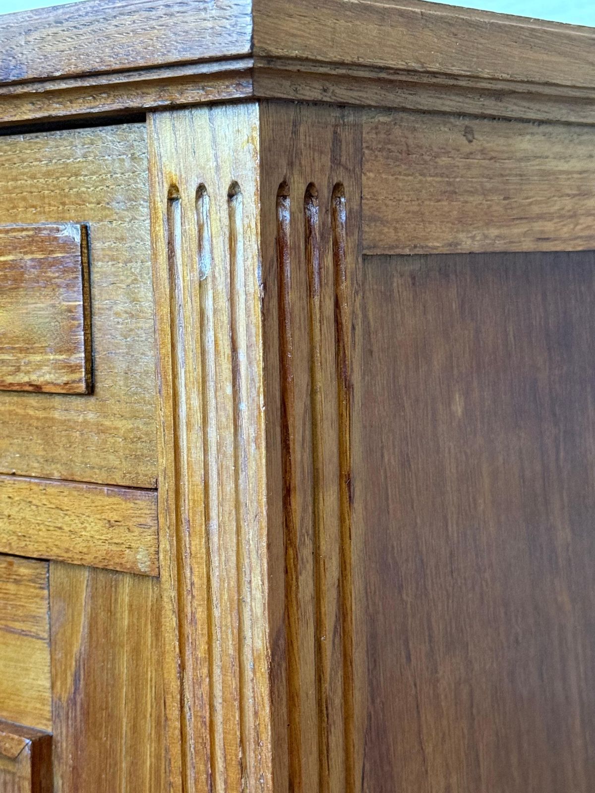 photo buy French Art Deco Marble Top Nightstands Or Bedside Cabinets In Walnut, 1930, Set