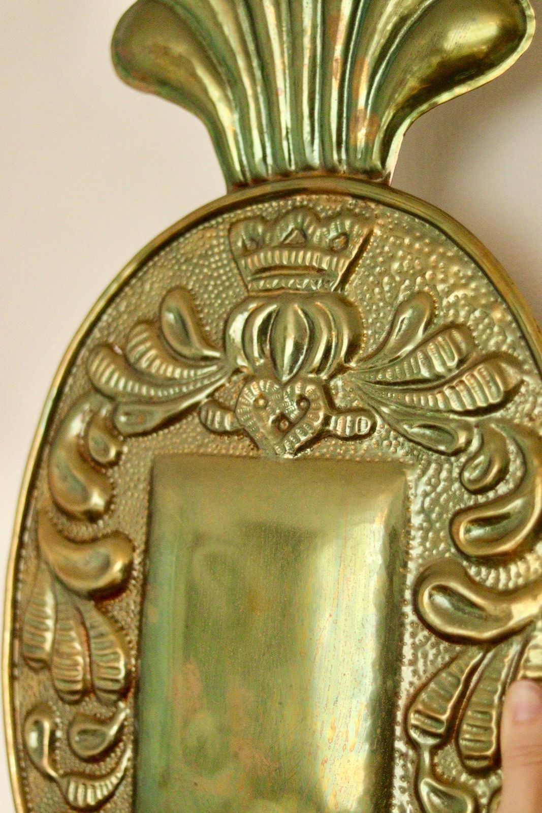 Pair Of Large Mid Century Swedish Brass Sconces photo 375.0