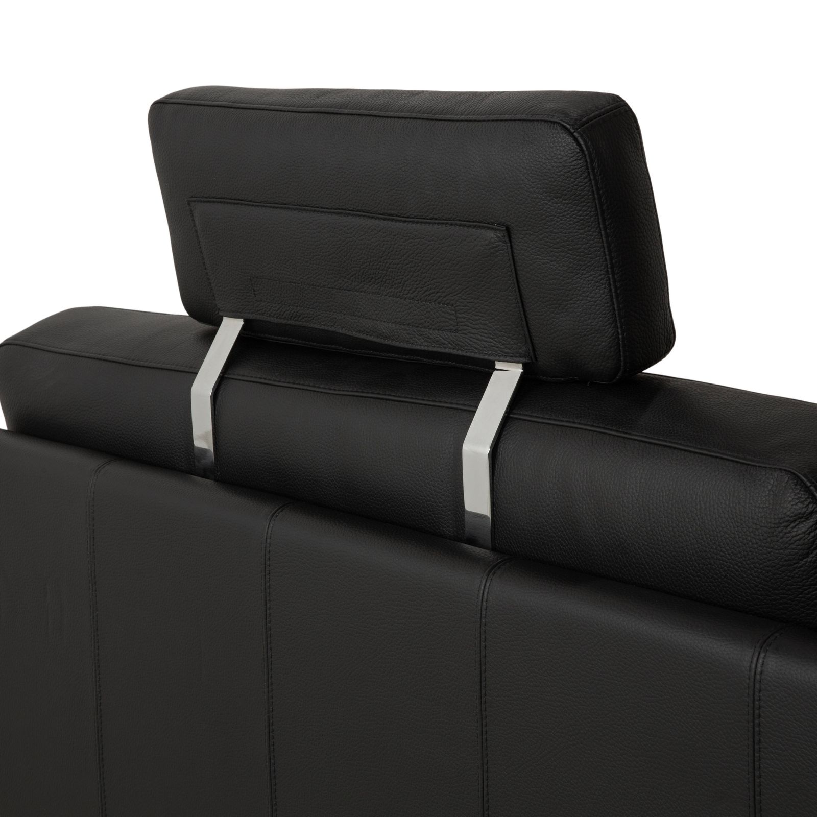 photo furniture Canapé 3 places Brühl Alba en cuir noir, fonction manuelle