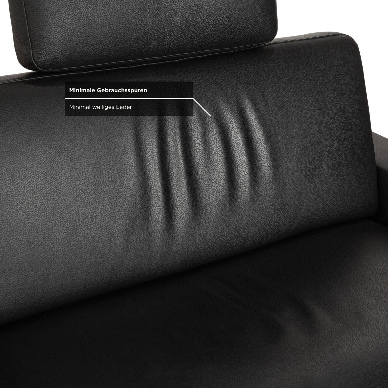 Mobilier Canapé 3 places Brühl Alba en cuir noir, fonction manuelle photo