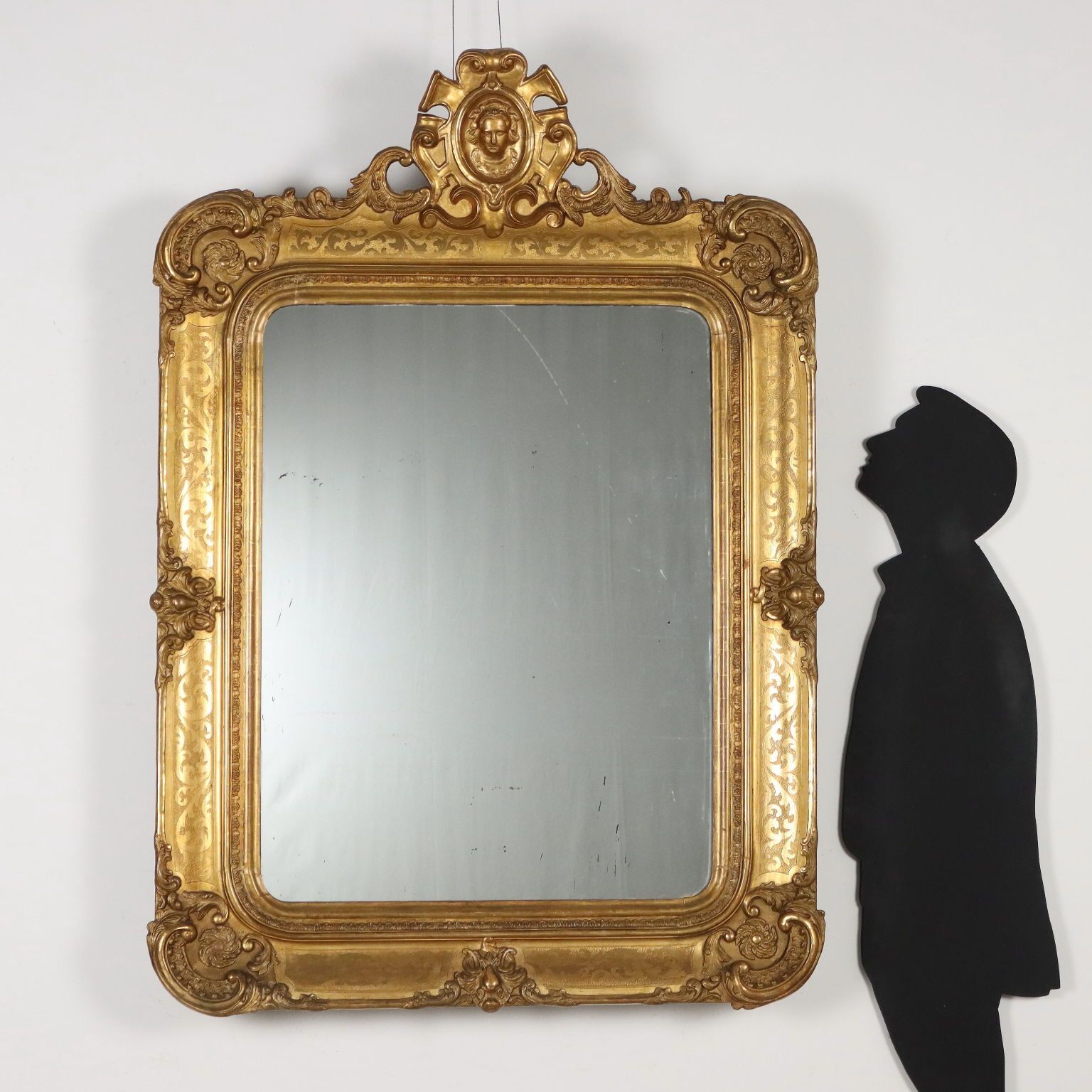 Antique Mirror Carved Fir France Mid XIX Century photo furniture