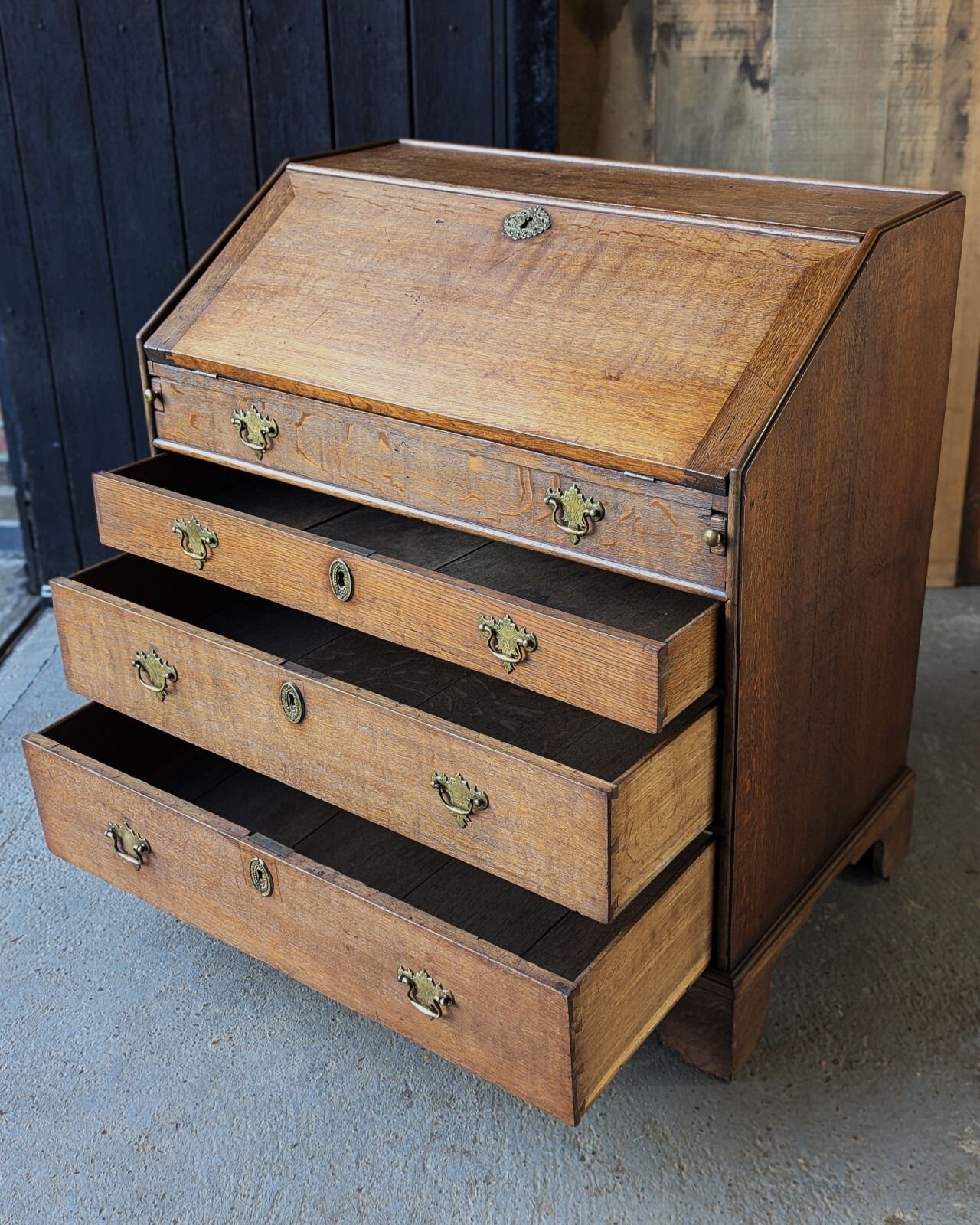 Antique Oak Bureau (Delivery Available) George II C1750 photo for sale