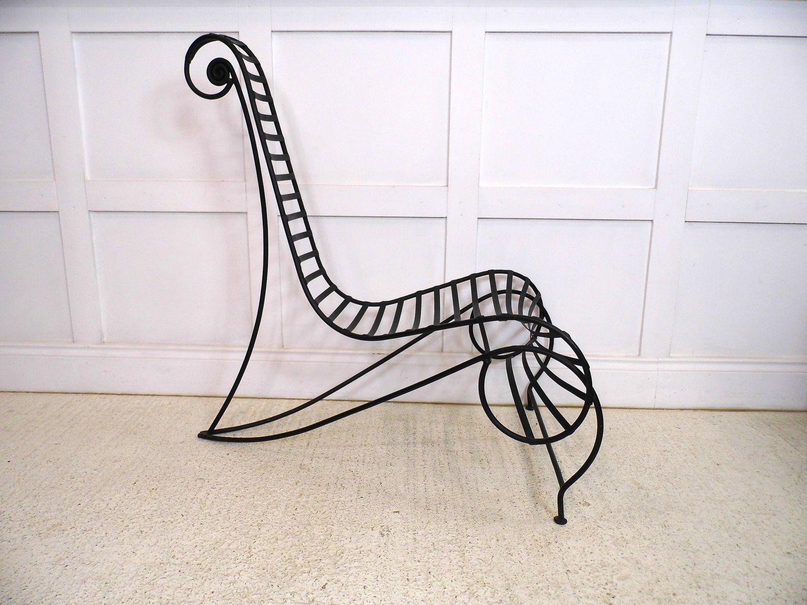 Designer Andre Dubreuil Steel Spine Chair 1990s Decorative Arts