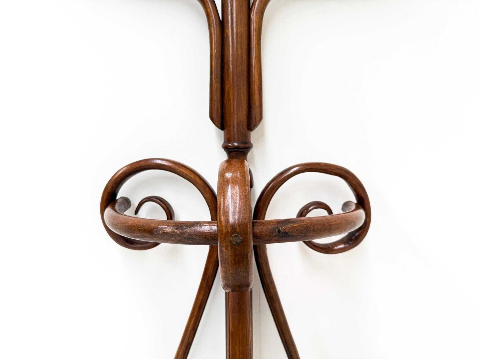 Antique Bentwood Shaving Or Hall Stand With Beveled Mirror, 1920s–1940s photo 866.0