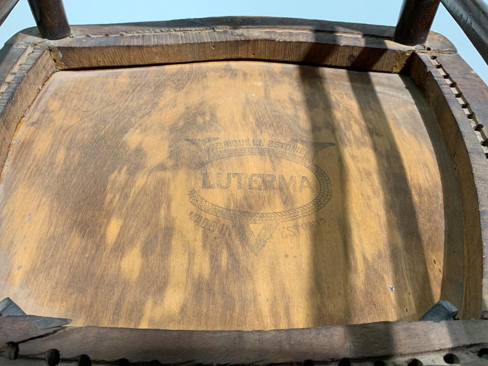 2098.0 Pair A.M.Luther "Luterma" Art Deco Bentwood/Embossed Plywood Chairs Estonia/1920 photo