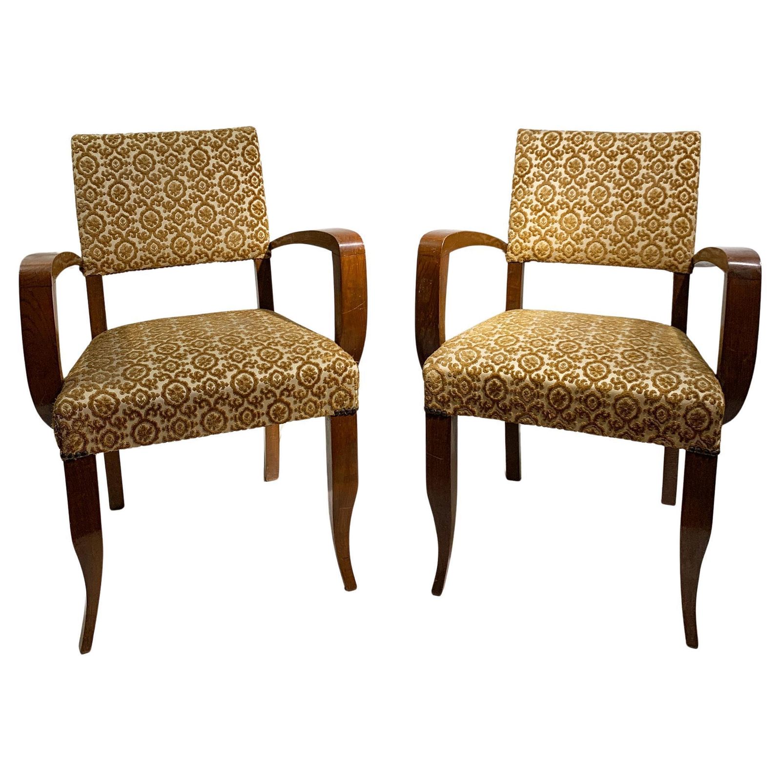 Pair Of Art Deco Bridge/ Armchairs, France, Circa 1930's
