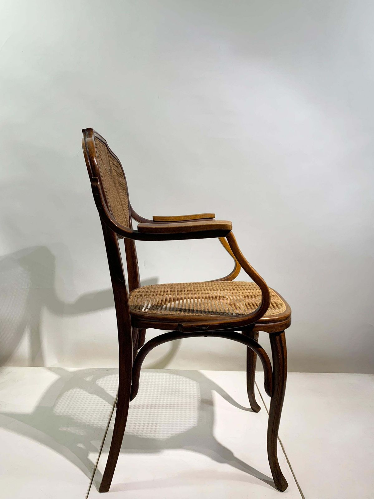 J. & J. Kohn Bentwood Armchair With Rattan Seat And Back, Austria , Circa 1900 photo vinterior