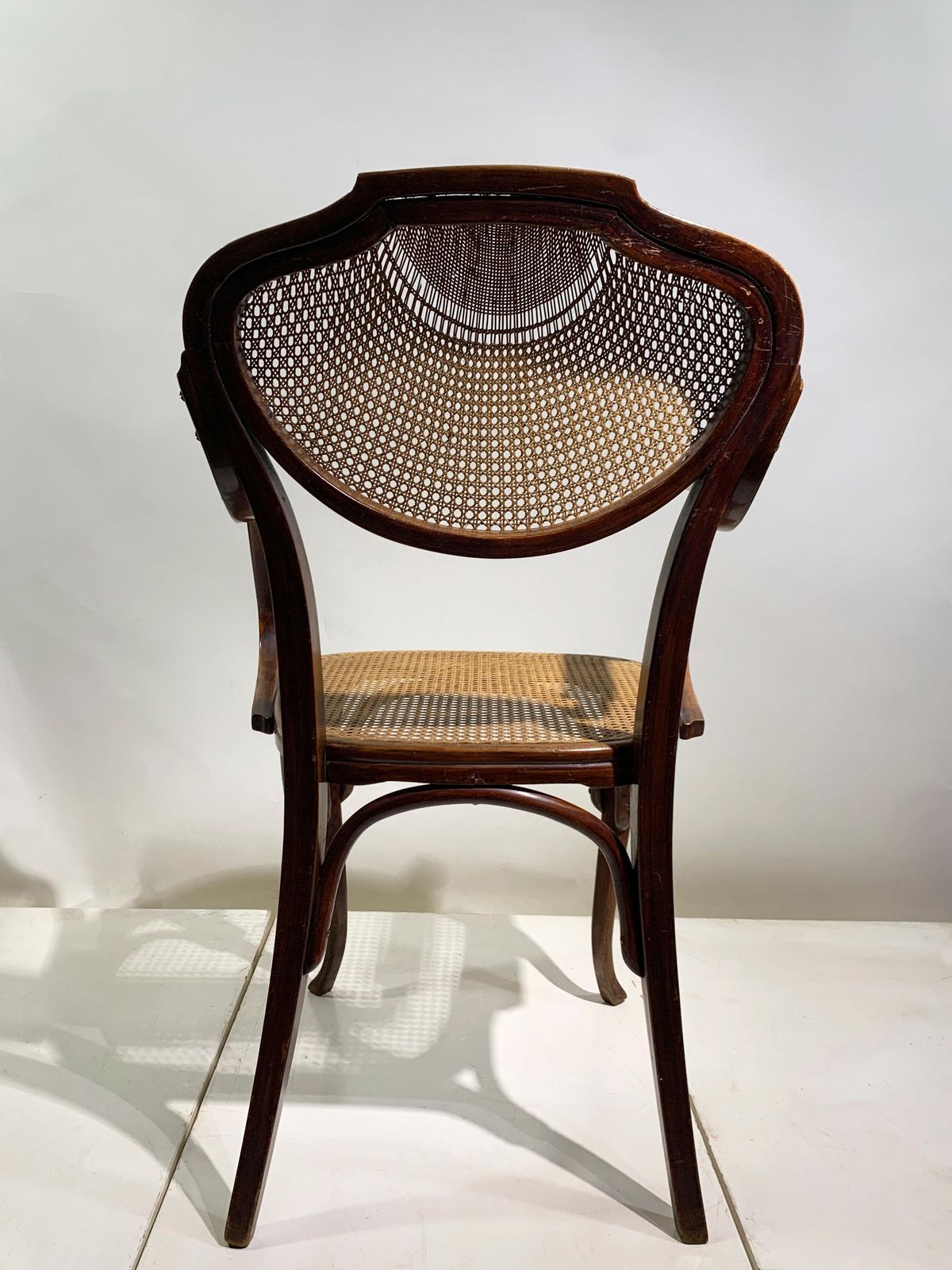 photo furniture J. & J. Kohn Bentwood Armchair With Rattan Seat And Back, Austria , Circa 1900