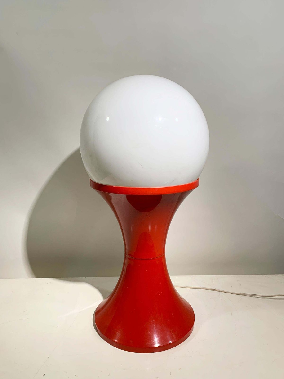 Late 20th Century Space Age Floor Lamp In Red And White Plastic, Circa 1970 photo for sale