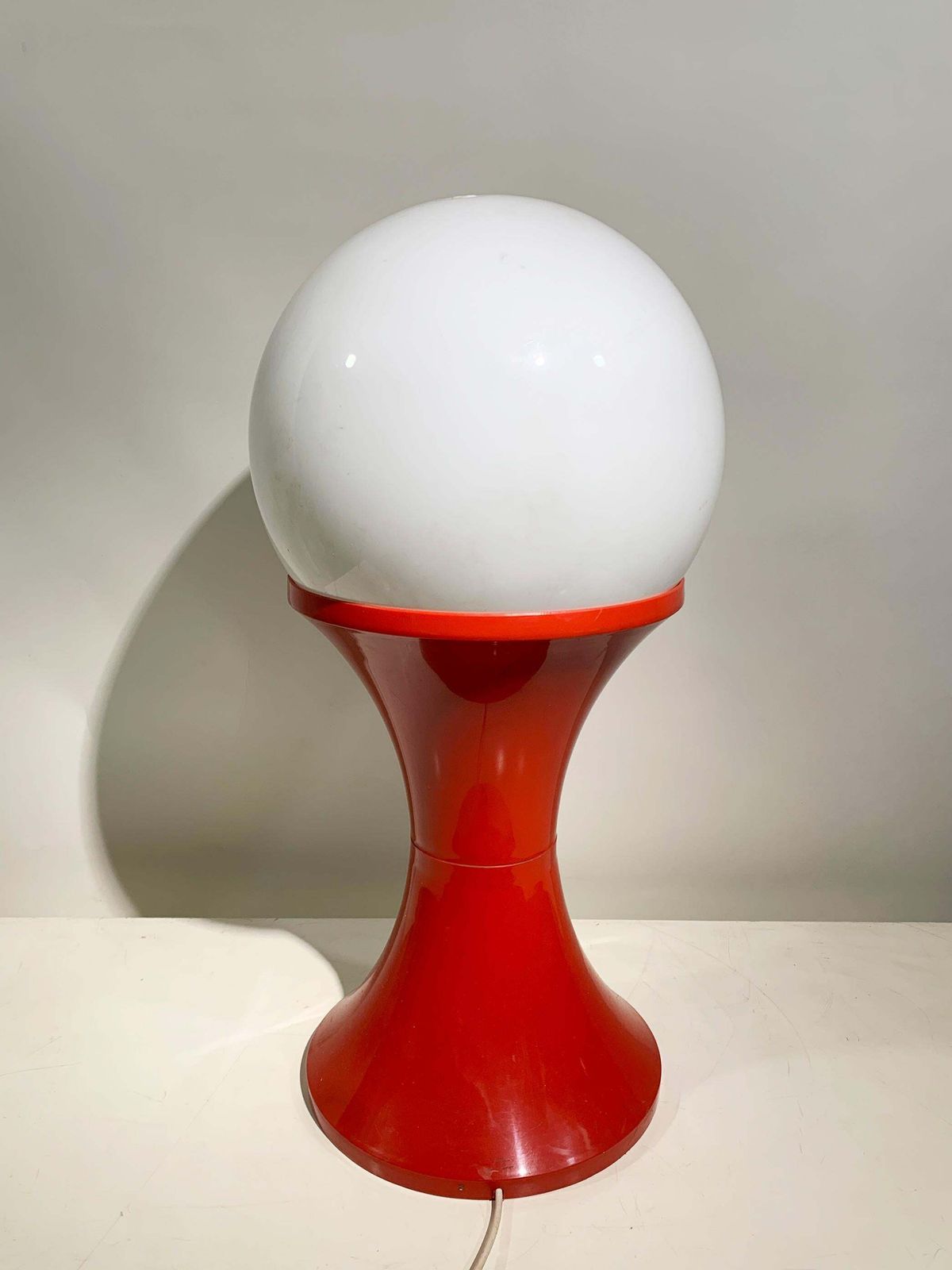 Late 20th Century Space Age Floor Lamp In Red And White Plastic, Circa 1970 photo 831.0