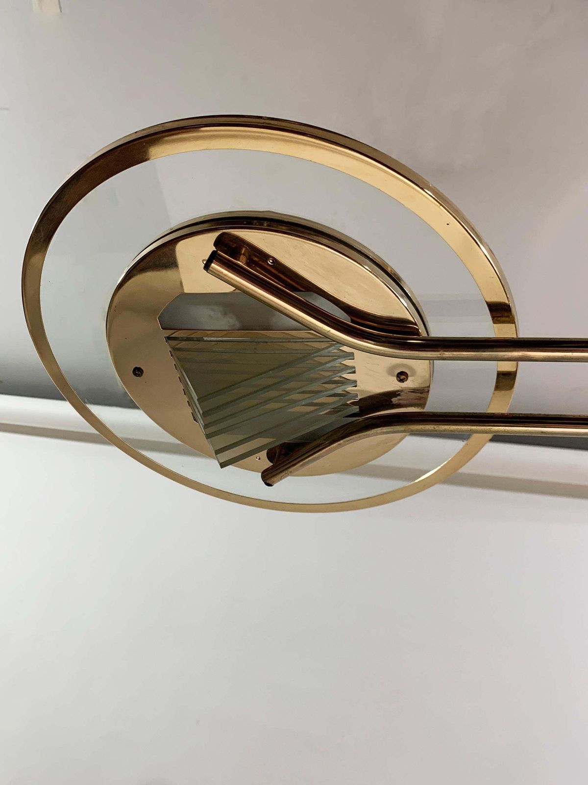 2447.0 Art Deco Brass Chandelier, France, Circa 1930 photo