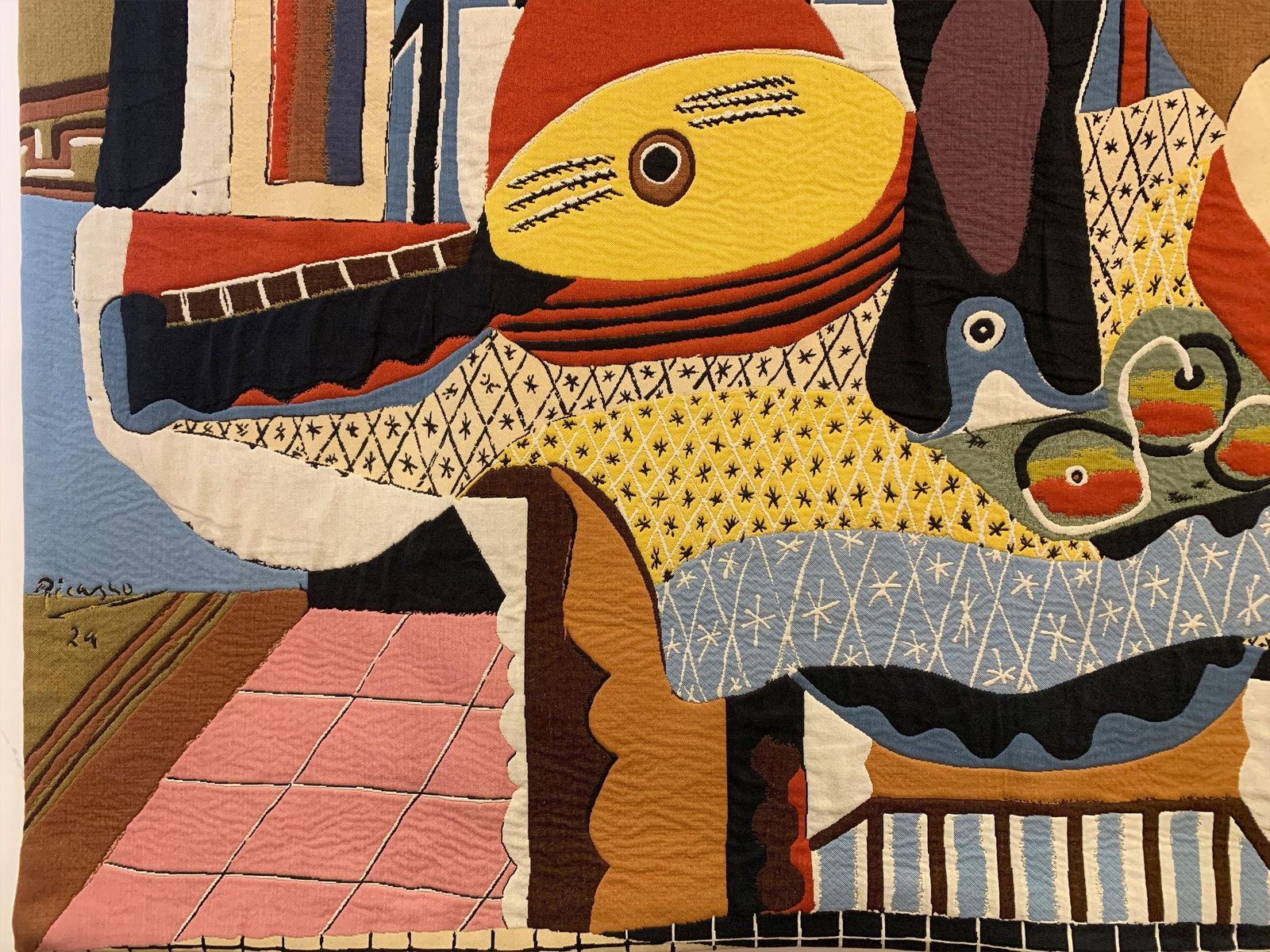 "Mandoline Et Guitare" Tapestry, "Succession Picasso 2015" For Jules Pansu photo 7314.0