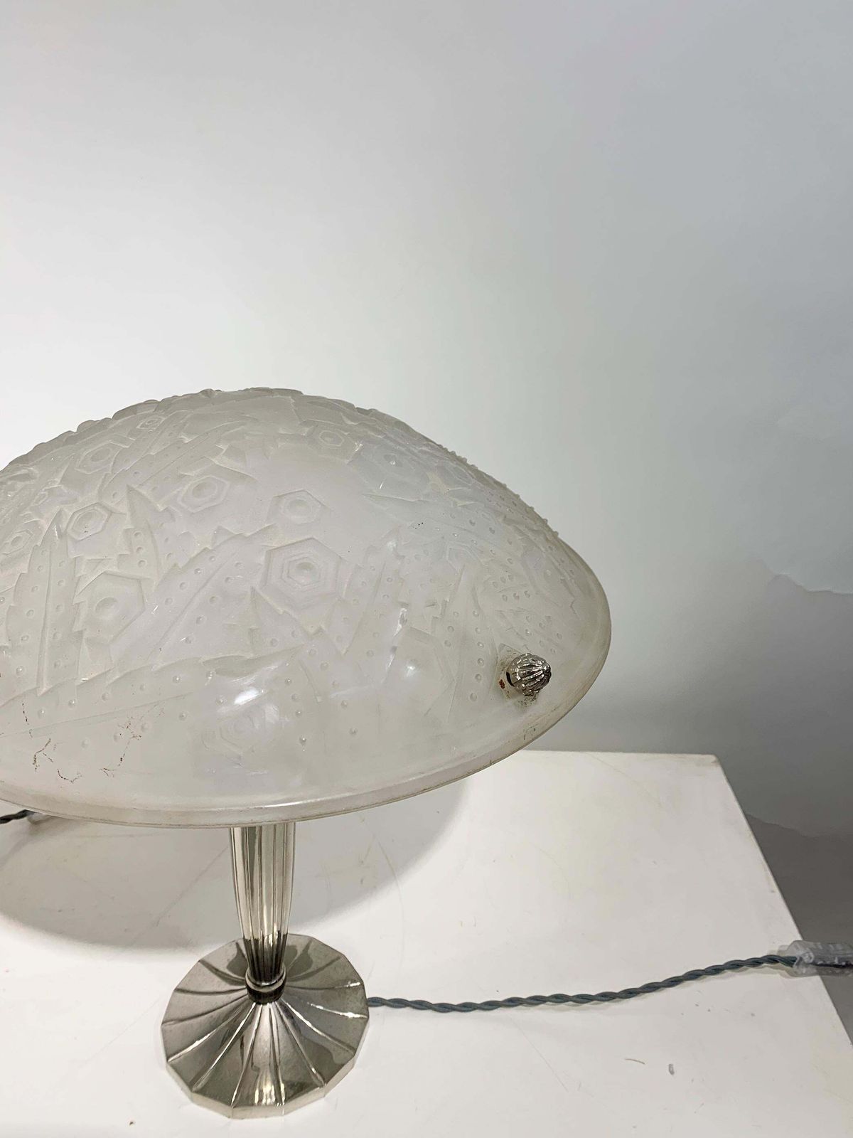 Pair Of French Art Deco Table Lamps Signed “Muller Frères Luneville” photo vinterior