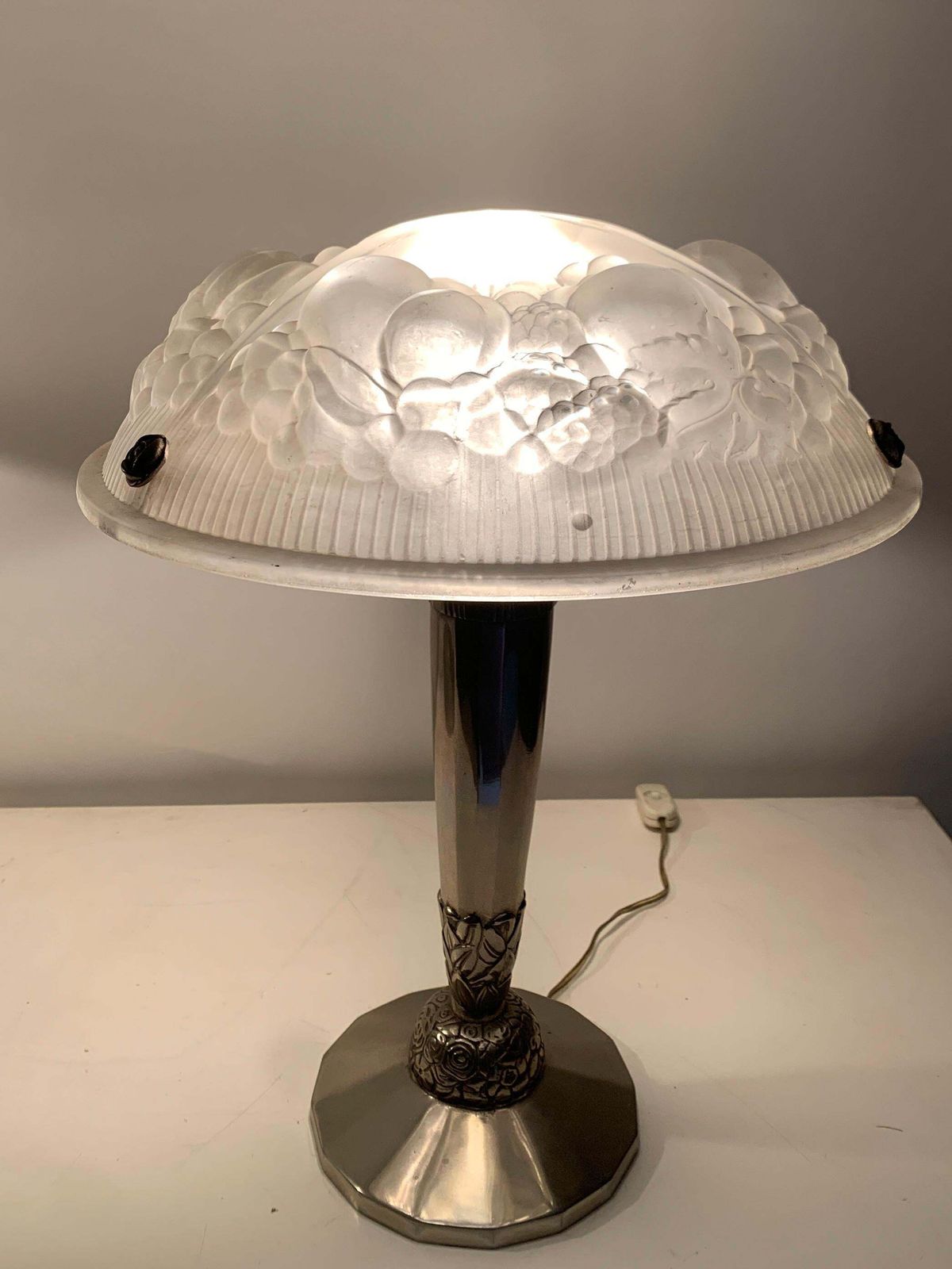 Lighting Pair Of Art Deco Table Lamps, Signed By Muller Frères Luneville photo