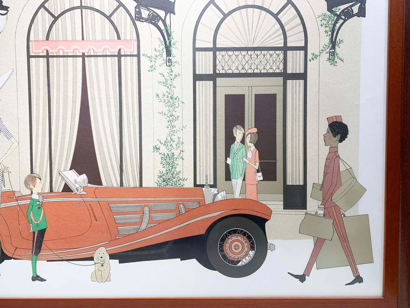 Denis Paul Noyer Lithograph, Mercedes Roadster 540k & Plaza Athenée , Signed photo Art