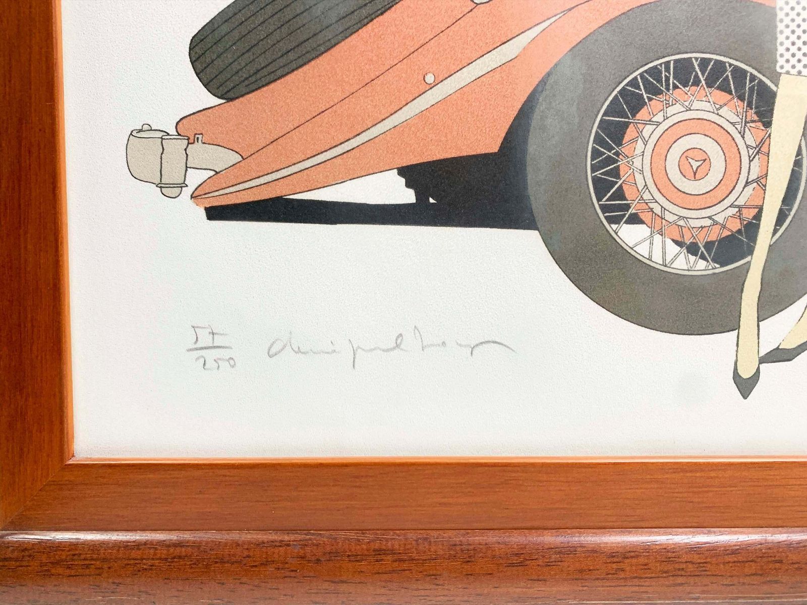 Denis Paul Noyer Lithograph, Mercedes Roadster 540k & Plaza Athenée , Signed photo buy