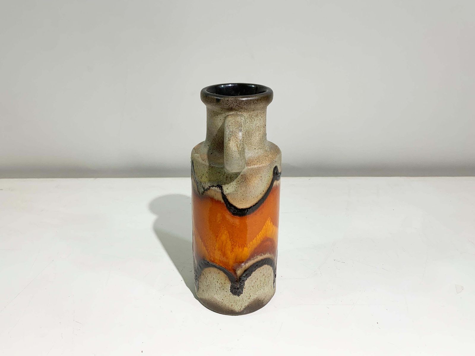 Vintage Ceramic Fat Lava Vase, Impressed "W.Germany", 1960's photo for sale