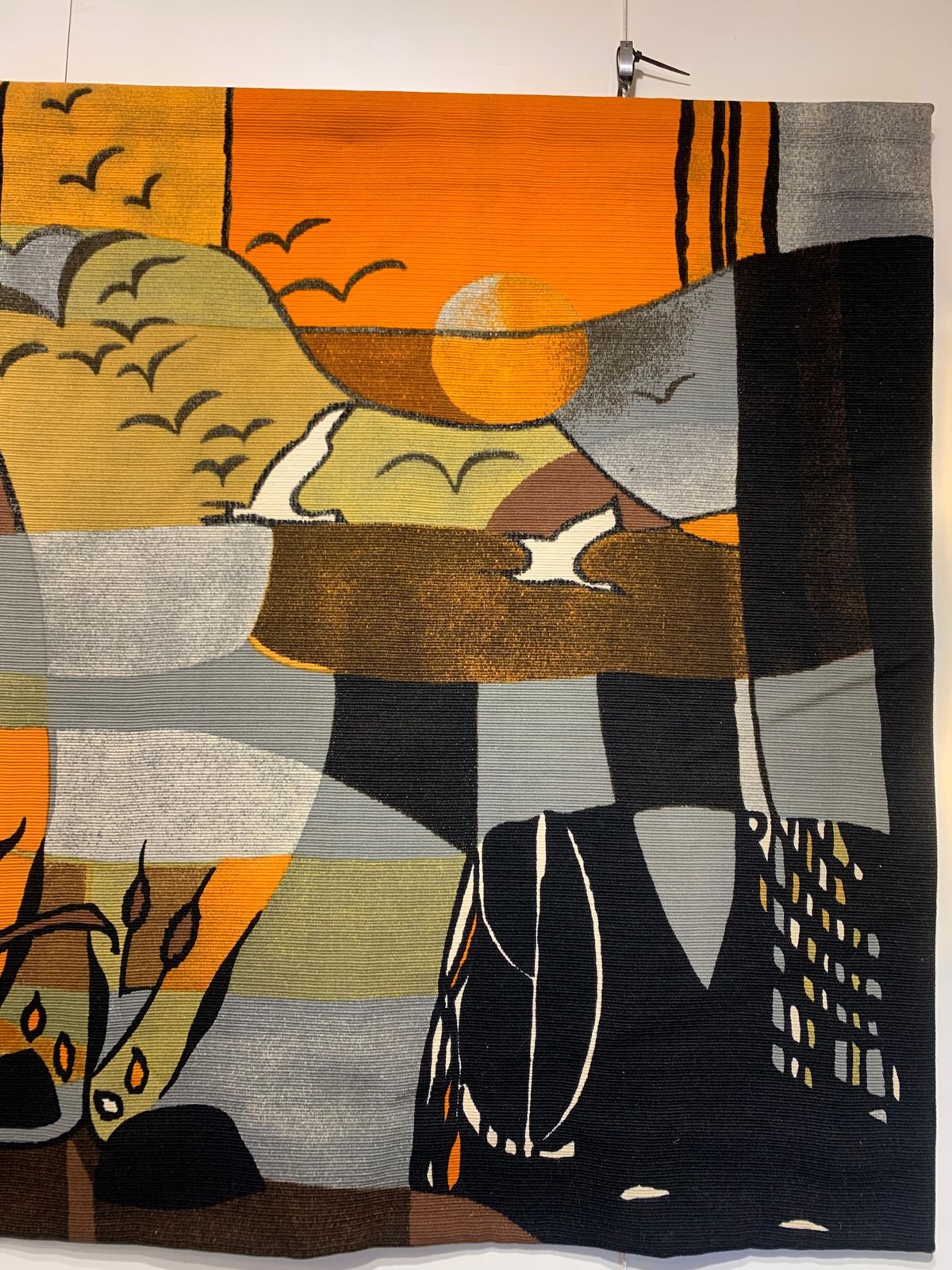 Vintage 20th Century Hand Woven Tapestry Signed By Michele Cahard photo furniture