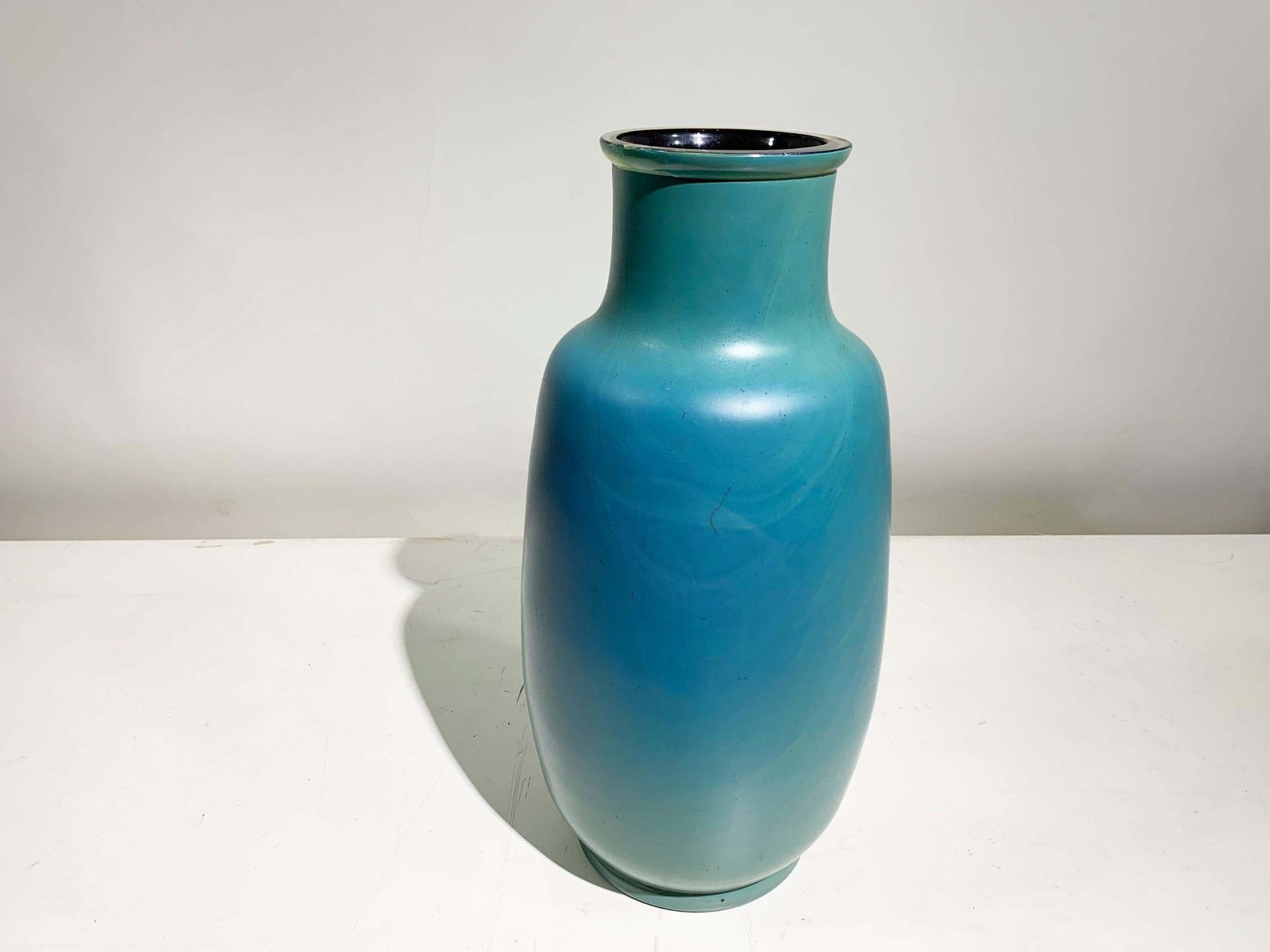 Mid 20th Century Enameled Glass Vase, France, Circa 1950's photo for sale